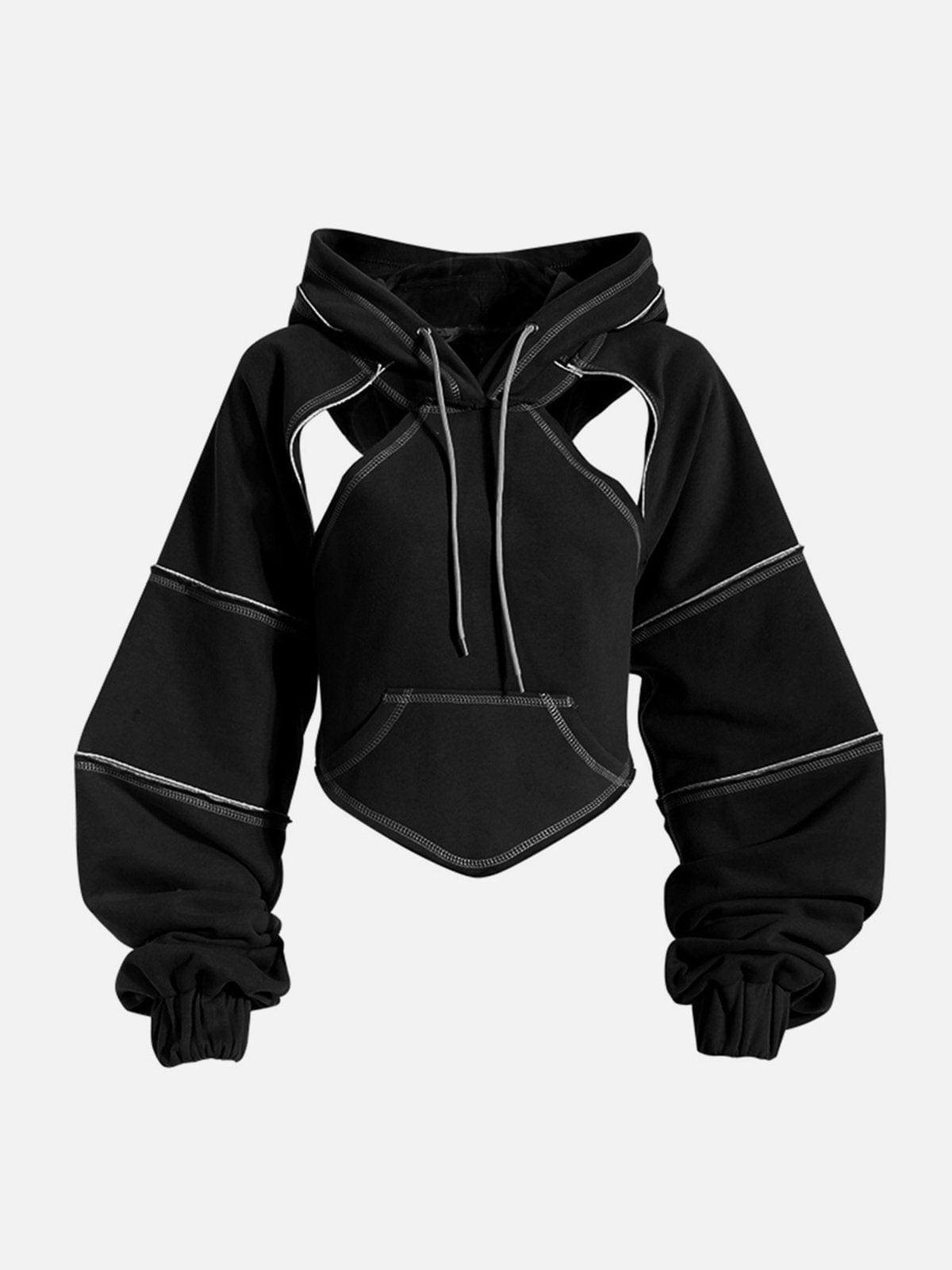 NEV Hollowed Back Tie-Bow Hoodie