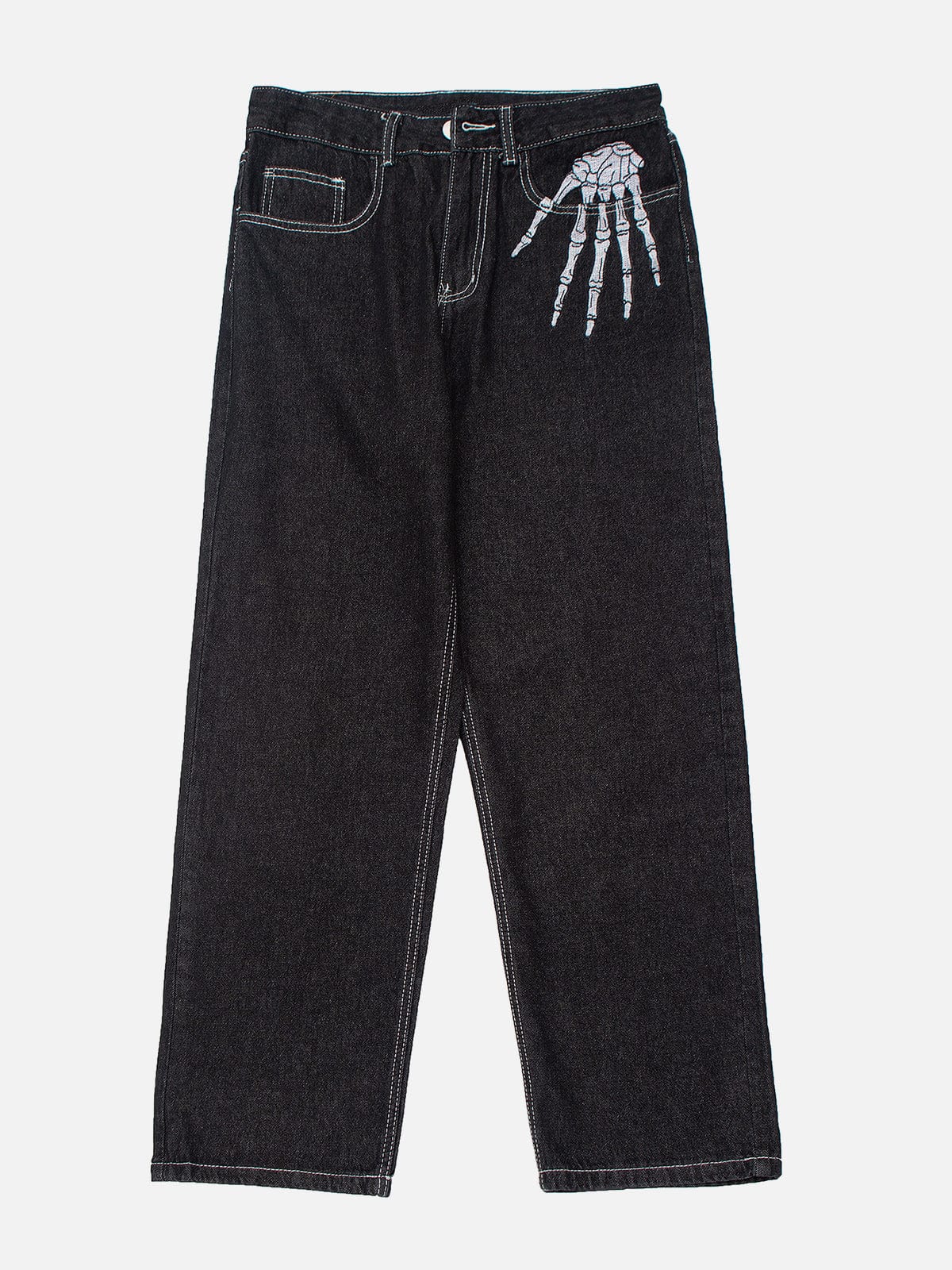 EMBROIDERY SKULL PANTS - ShopperBoard