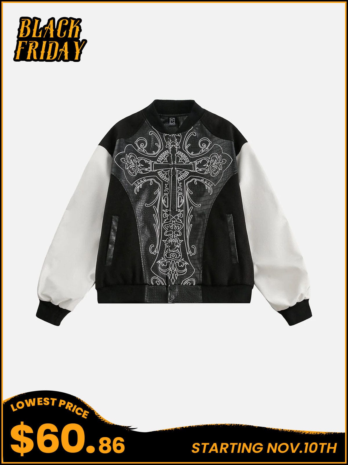 NEV Embroidery Crucifix Patchwork Jacket