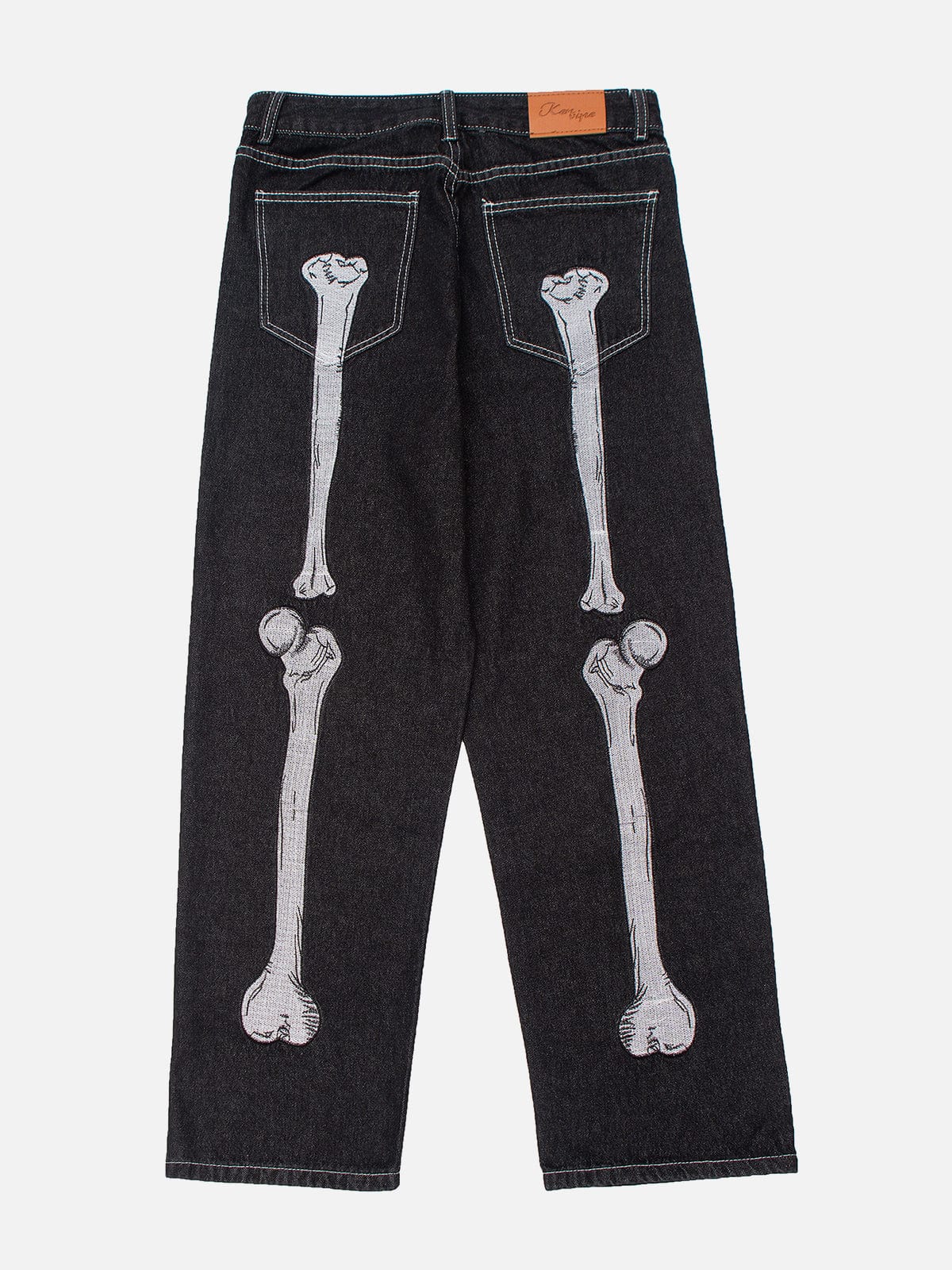 NEV Vintage Skull Bone Embroidery Jeans