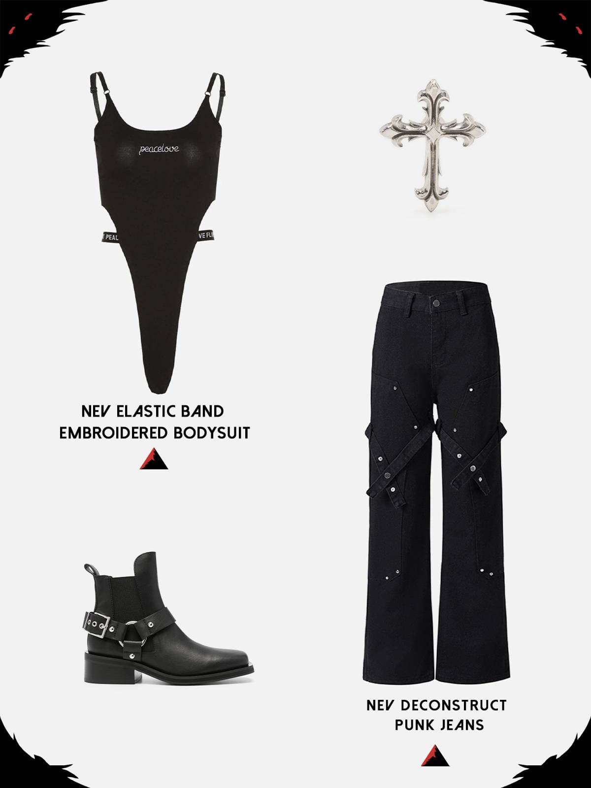 NEV Elastic Band Embroidered Bodysuit