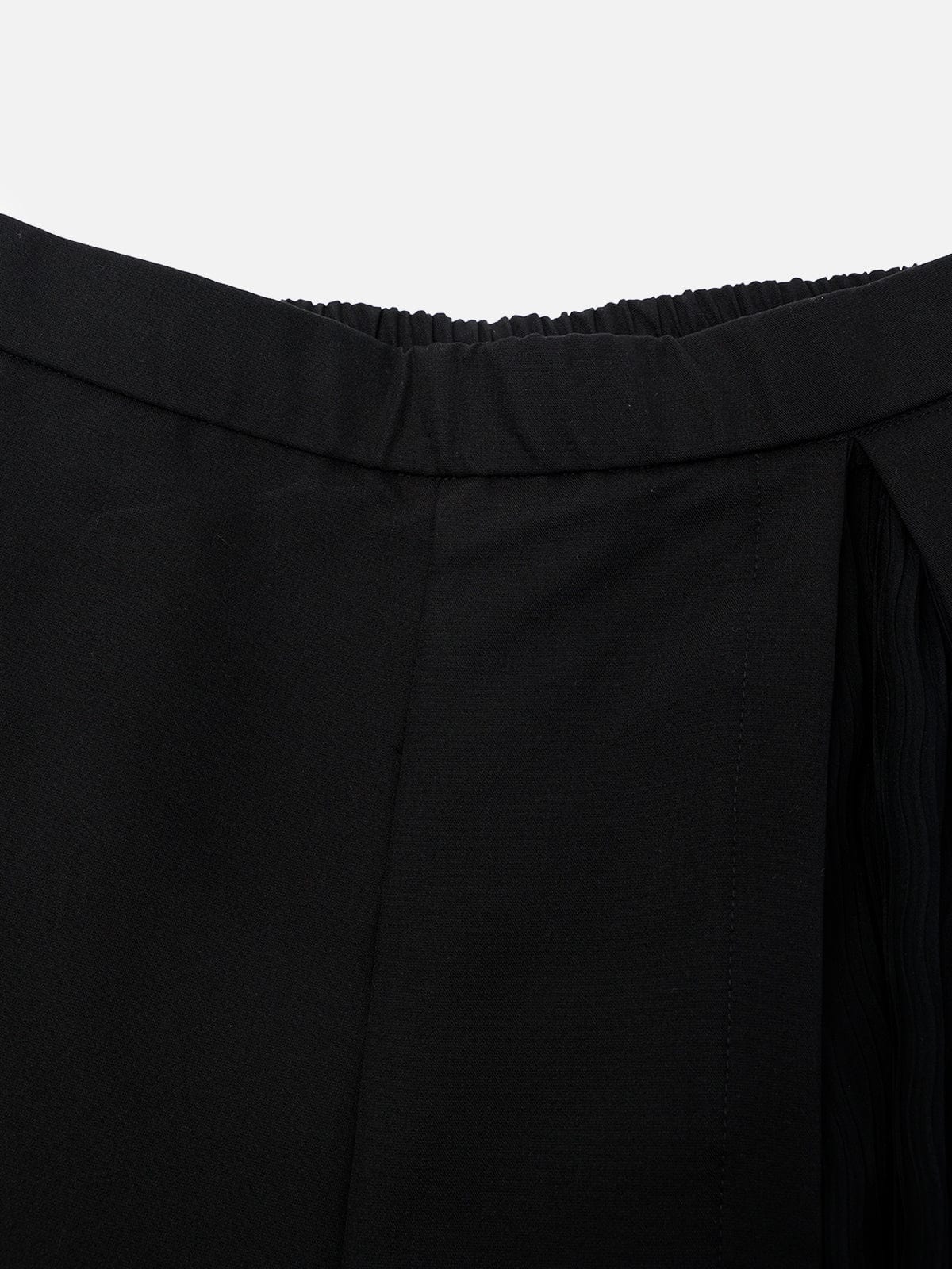 NEV Pleated Material Splicing Wide-Leg Pants