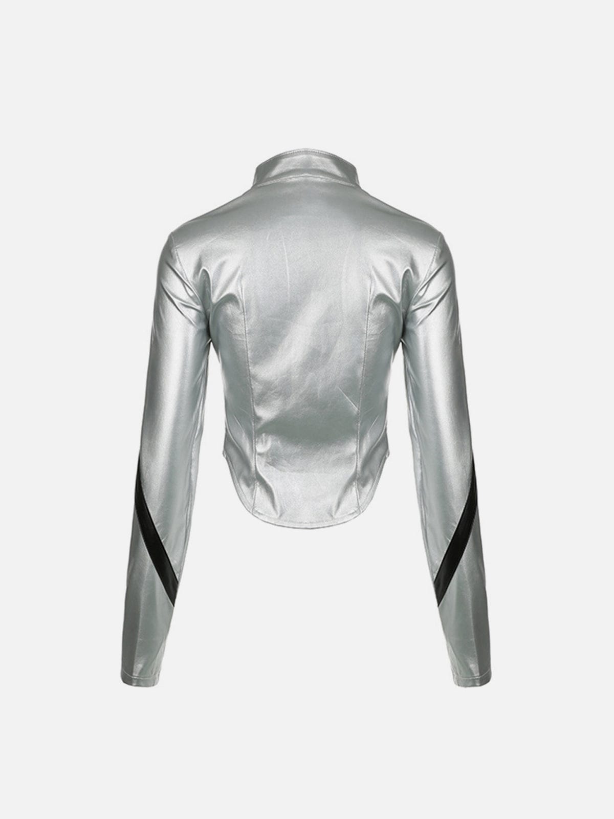 NEV Futuristic Contrasting Color Stitching Jacket