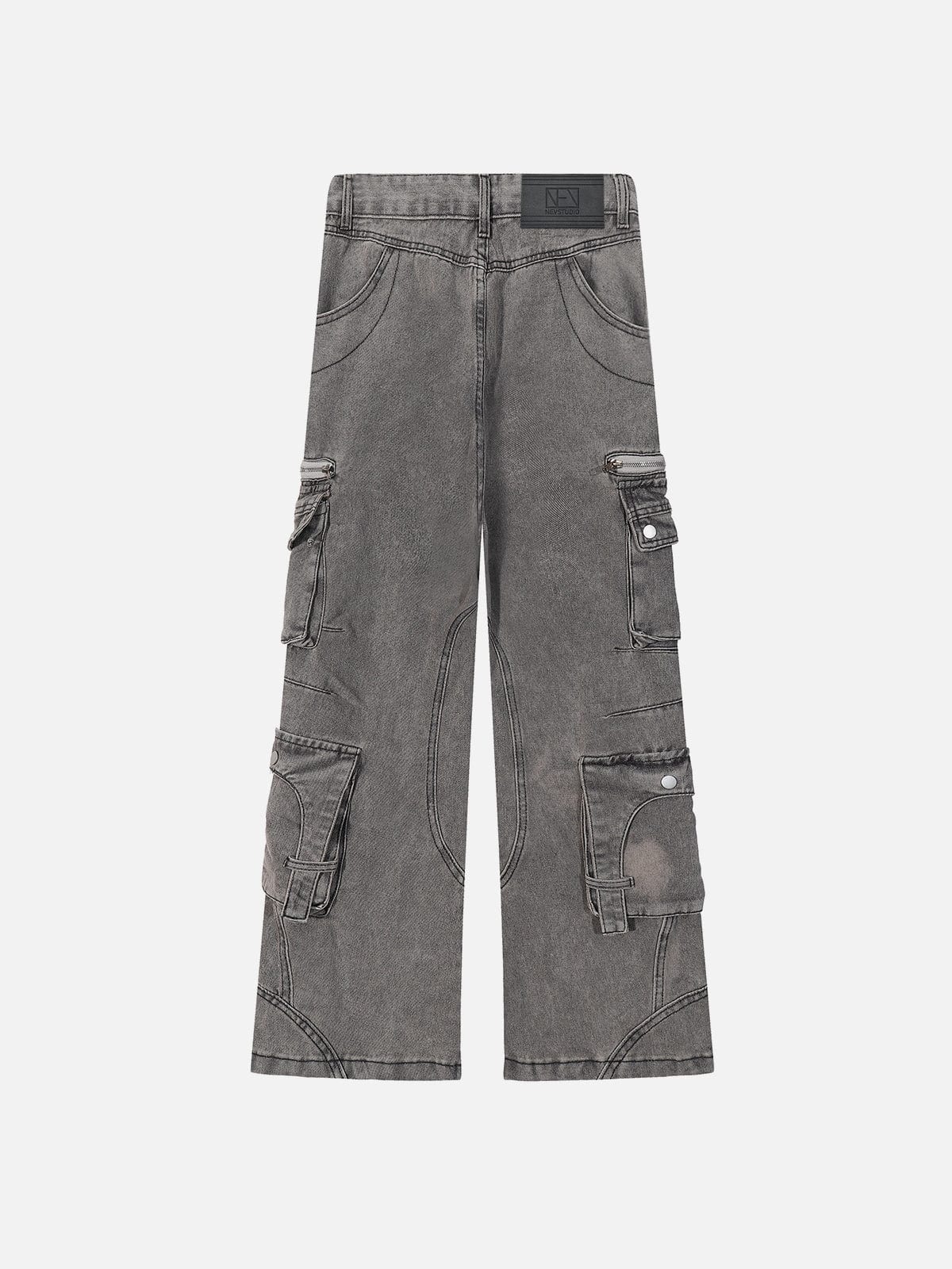 NEV Multi Pocket Washed Cargo Jeans