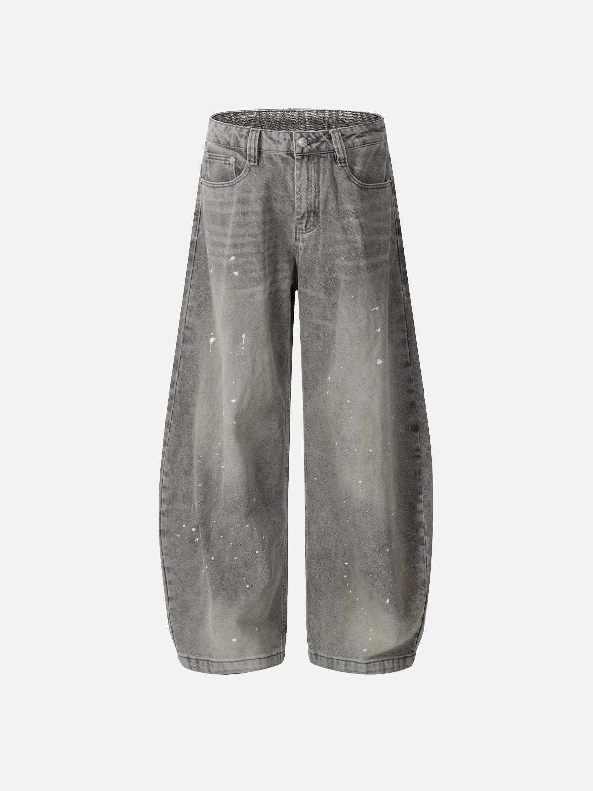 NEV Splash-Ink Print Washed Barrel Jeans