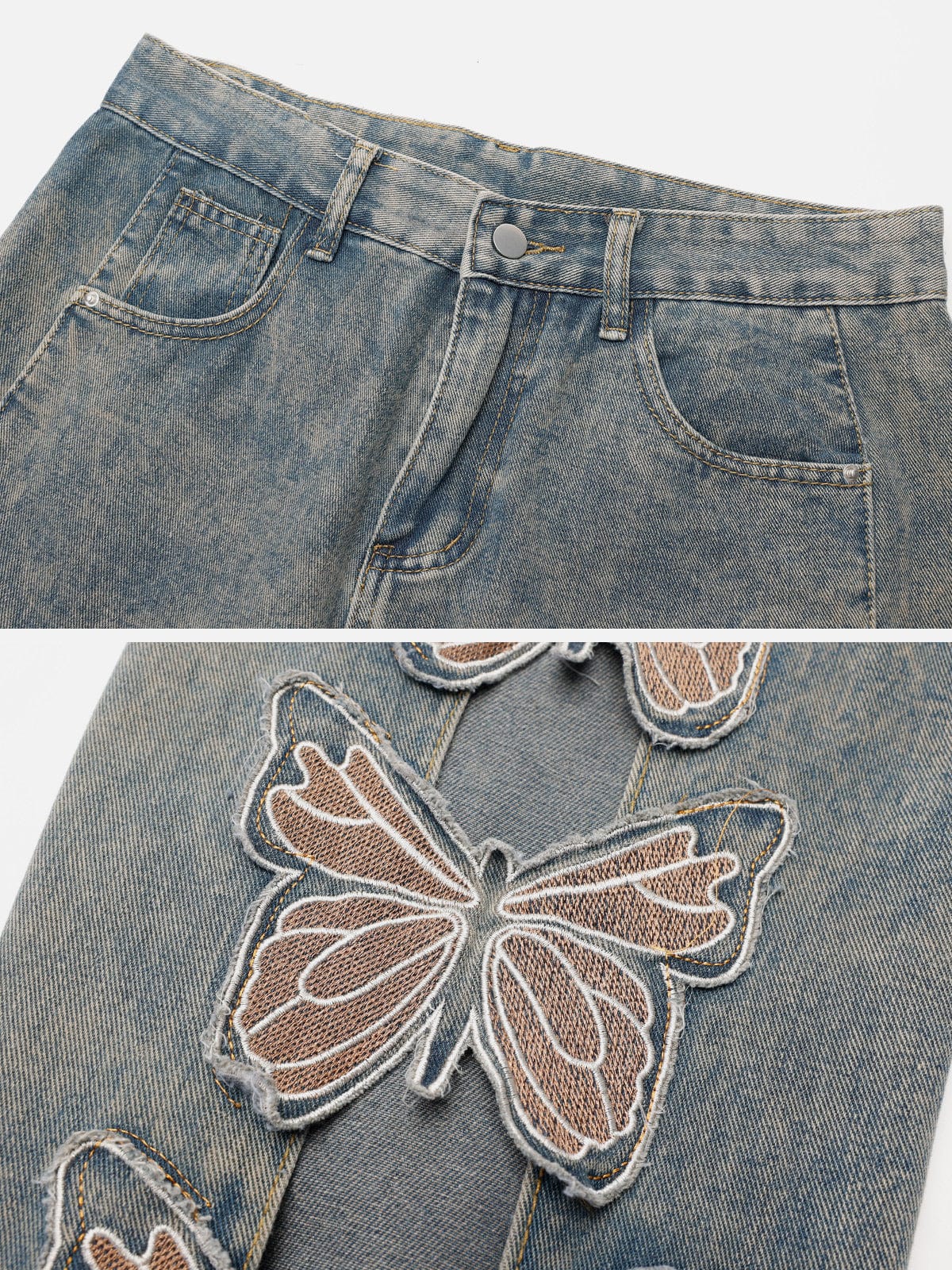 NEV Butterfly Leg Cutout Jeans