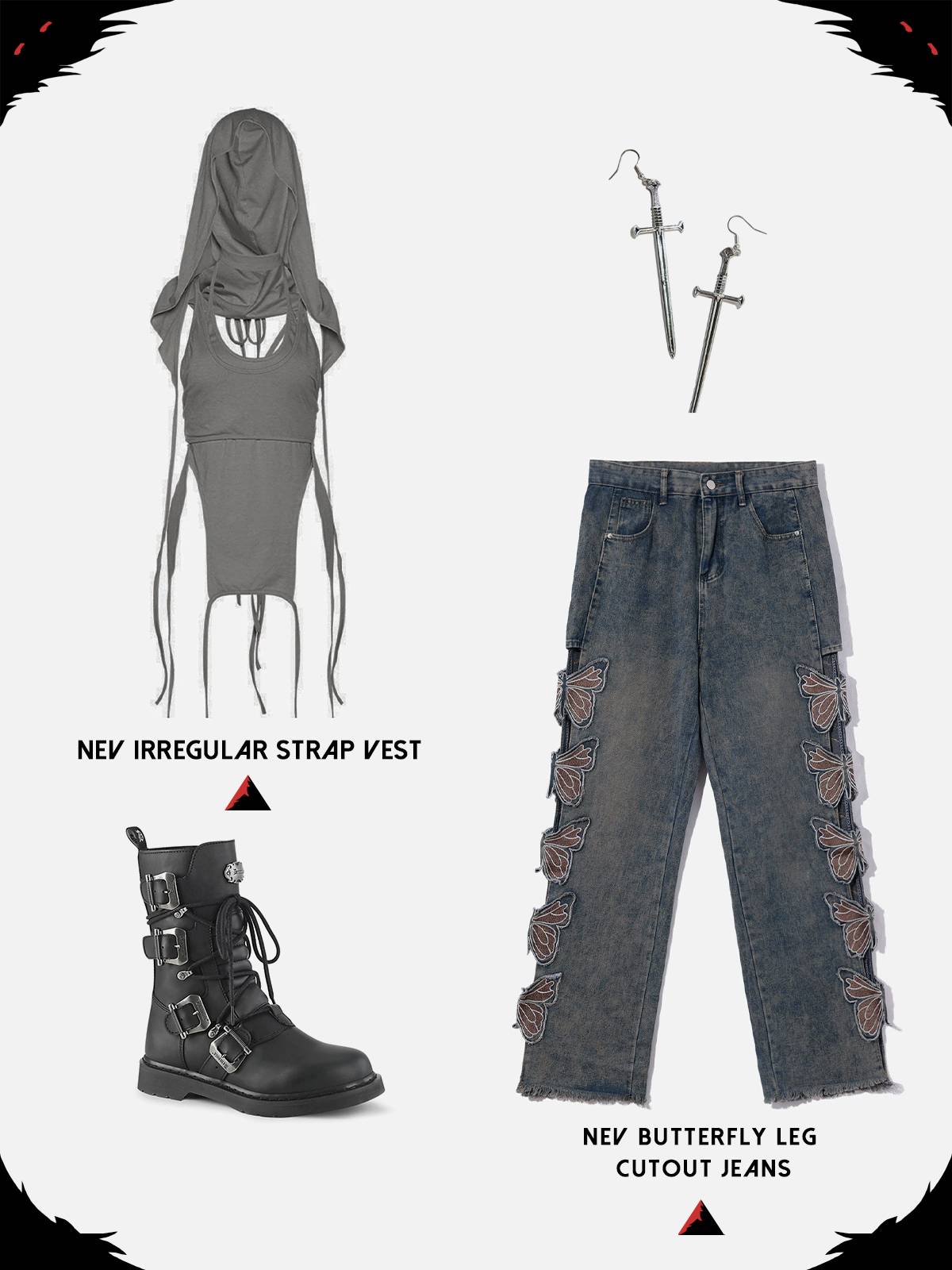 NEV Irregular Strap Vest <font color="#95a6ce"><br>Available for Pre-Order<br>This item will be available soon</font>