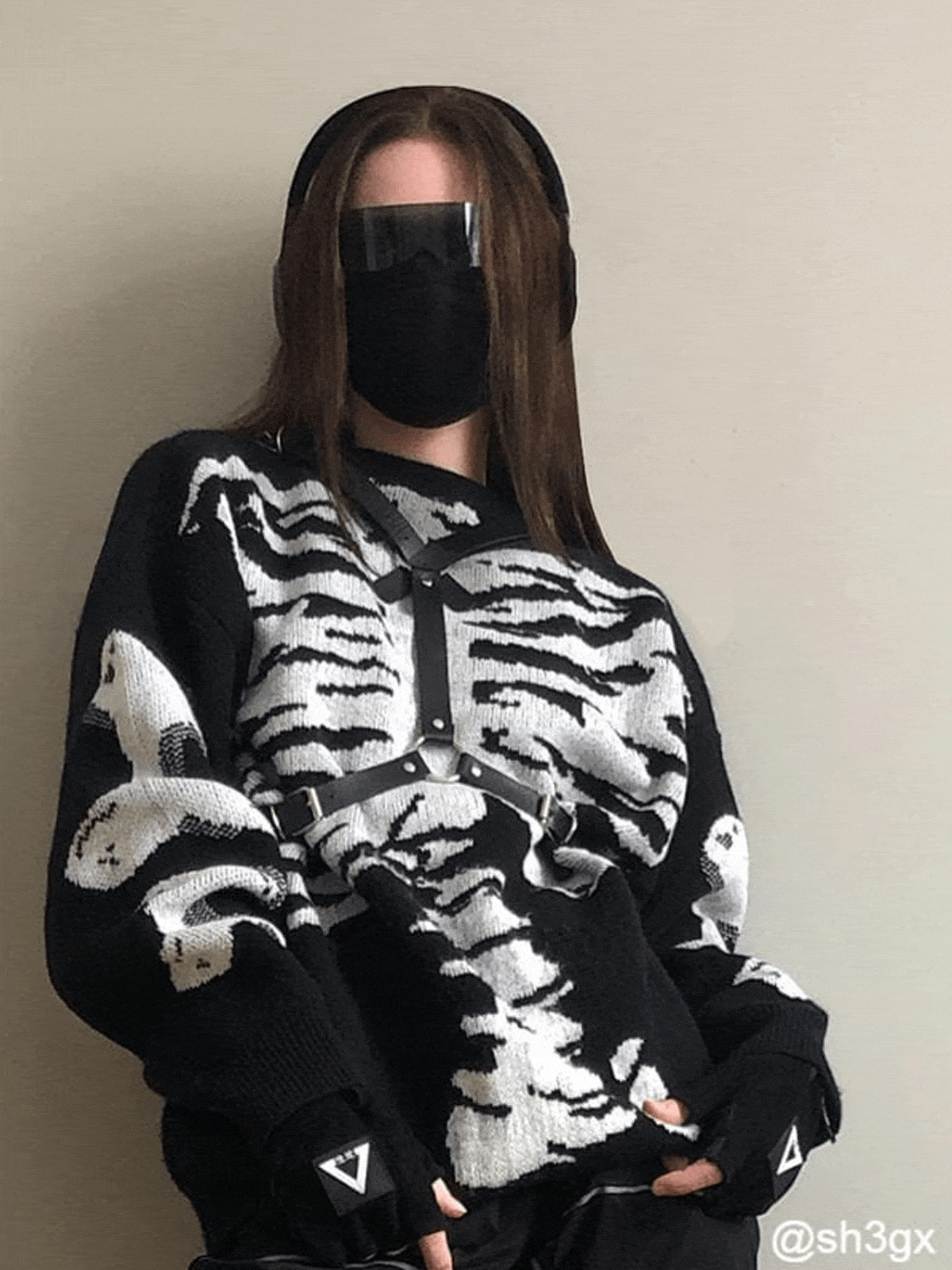 NEV Skeleton Print Knit Sweater NEV Skeleton Print Knit Sweater