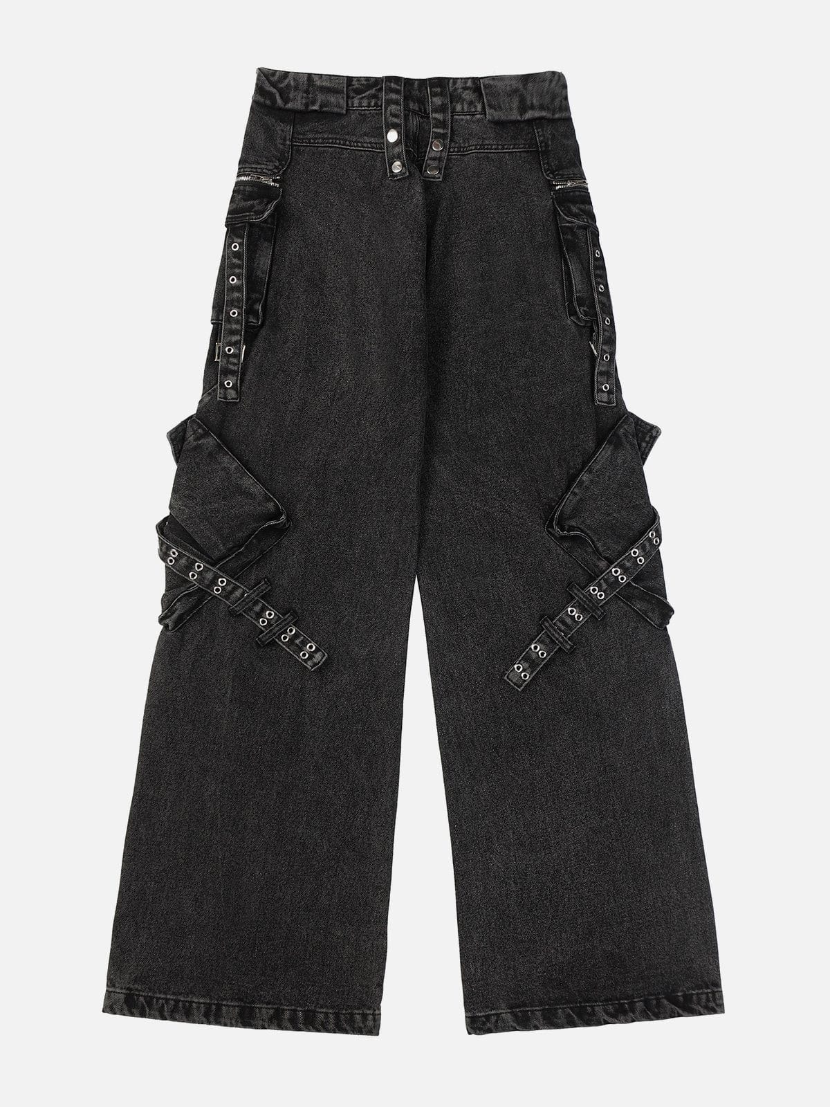 NEV Multi-Zip Perforated Jeans