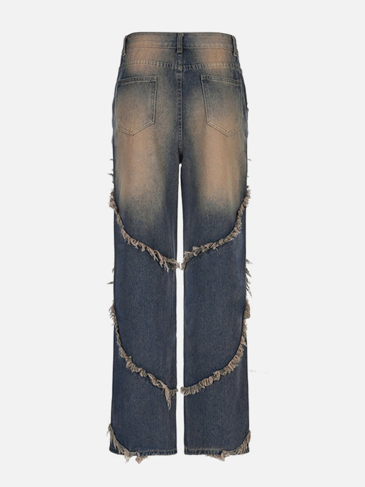 NEV Symmetrical Raw Edge Straight-Leg Jeans