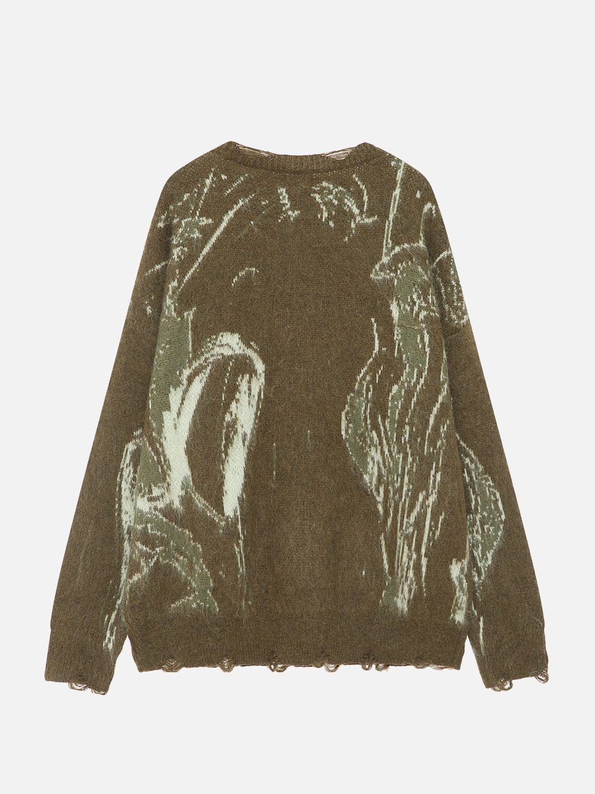 NEV Distressed Abstract Design Sweater