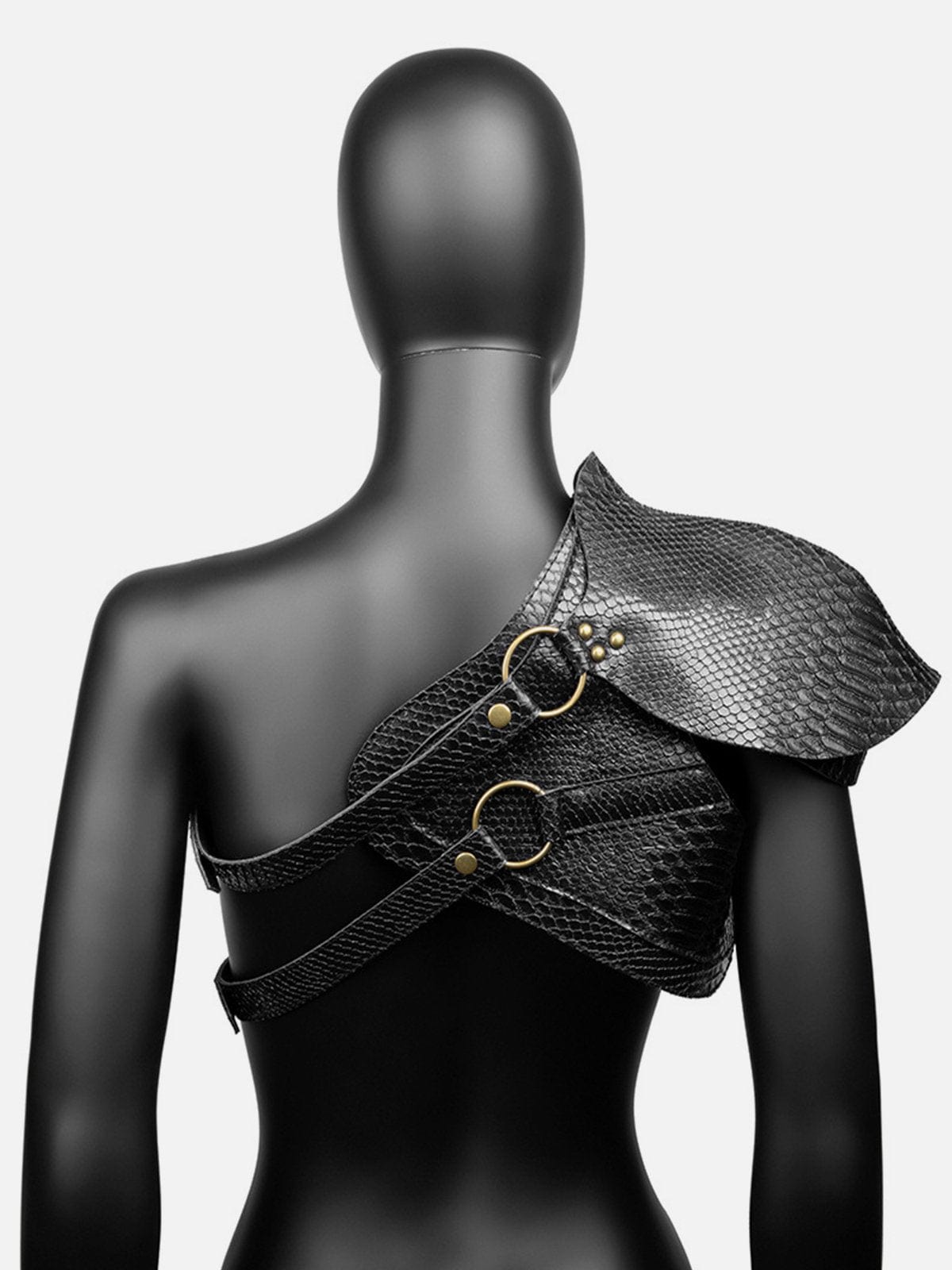 NEV Imitation Leather Armor Button Cape