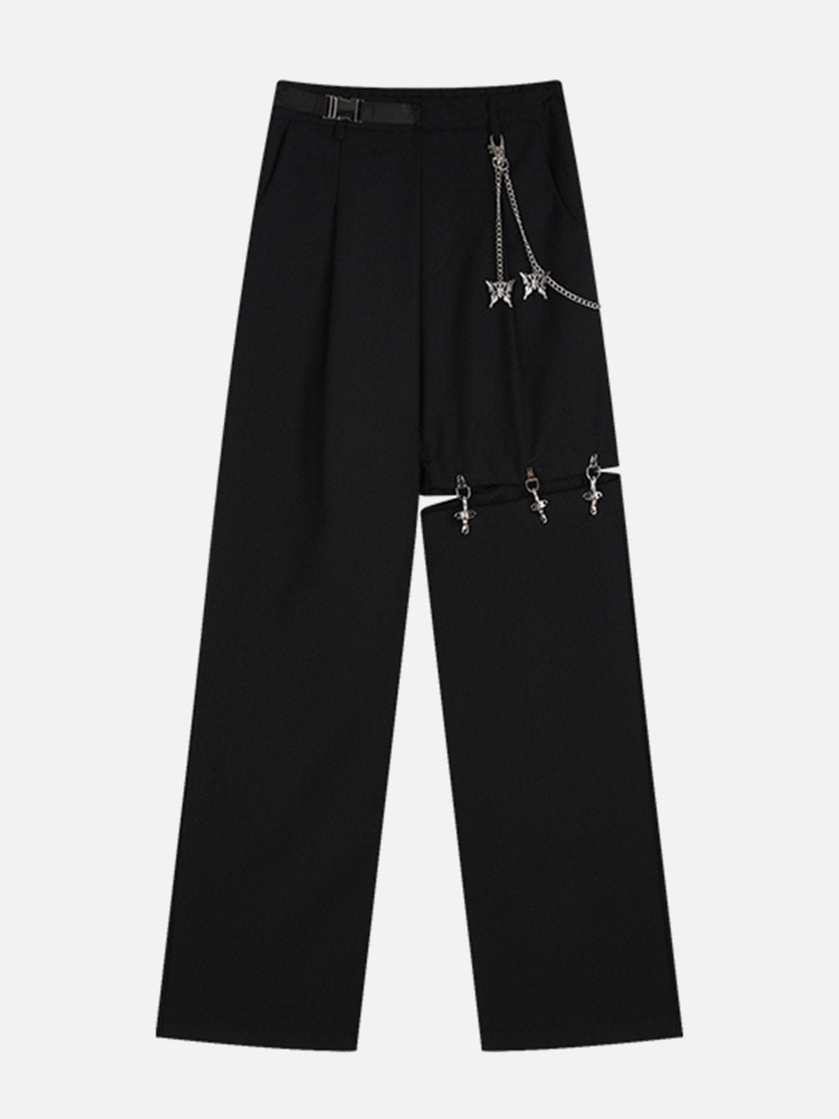 NEV Button Chain Straight Pants
