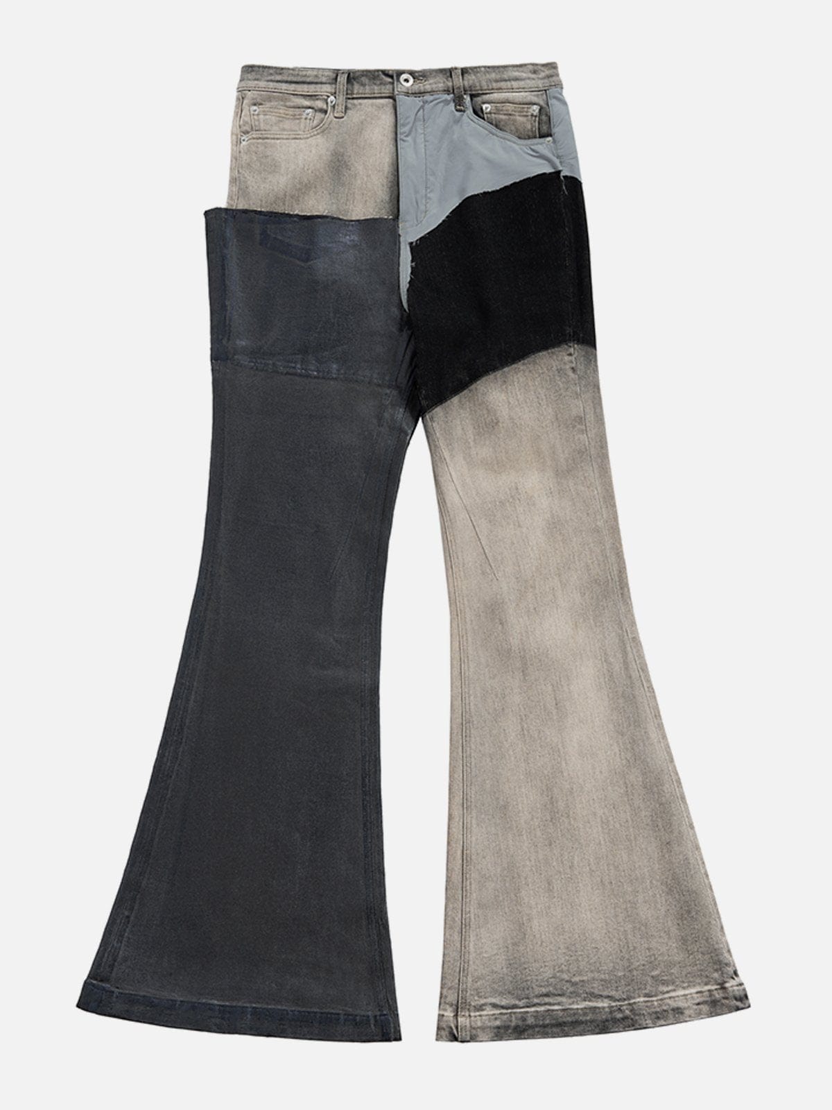 NEV Material Patchwork Bootcut Jeans