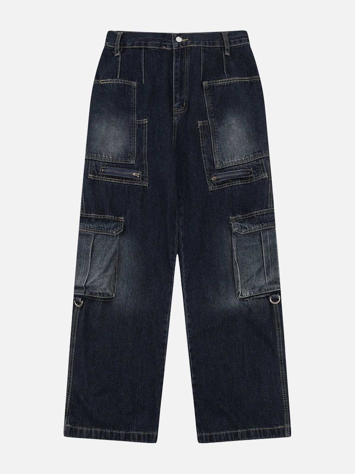 NEV Multi-pocket Patchwork Jeans