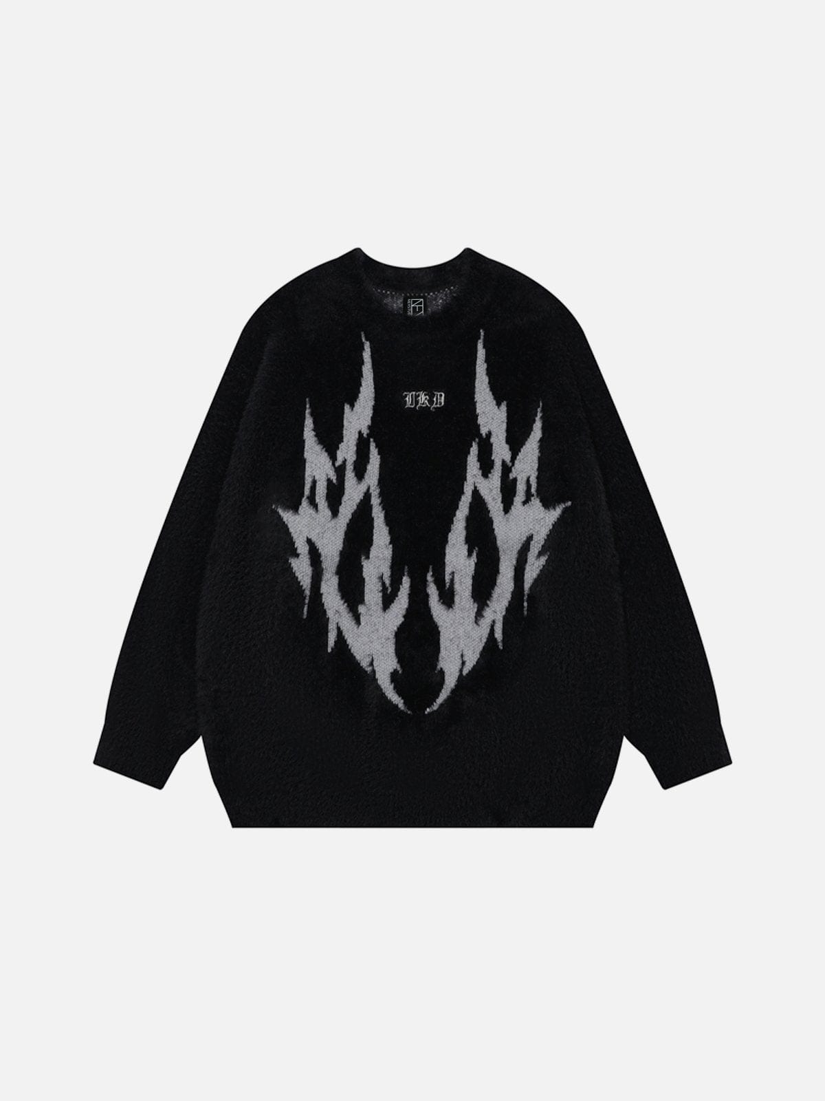 NEV Flame Graphic Mink Velvet Sweater