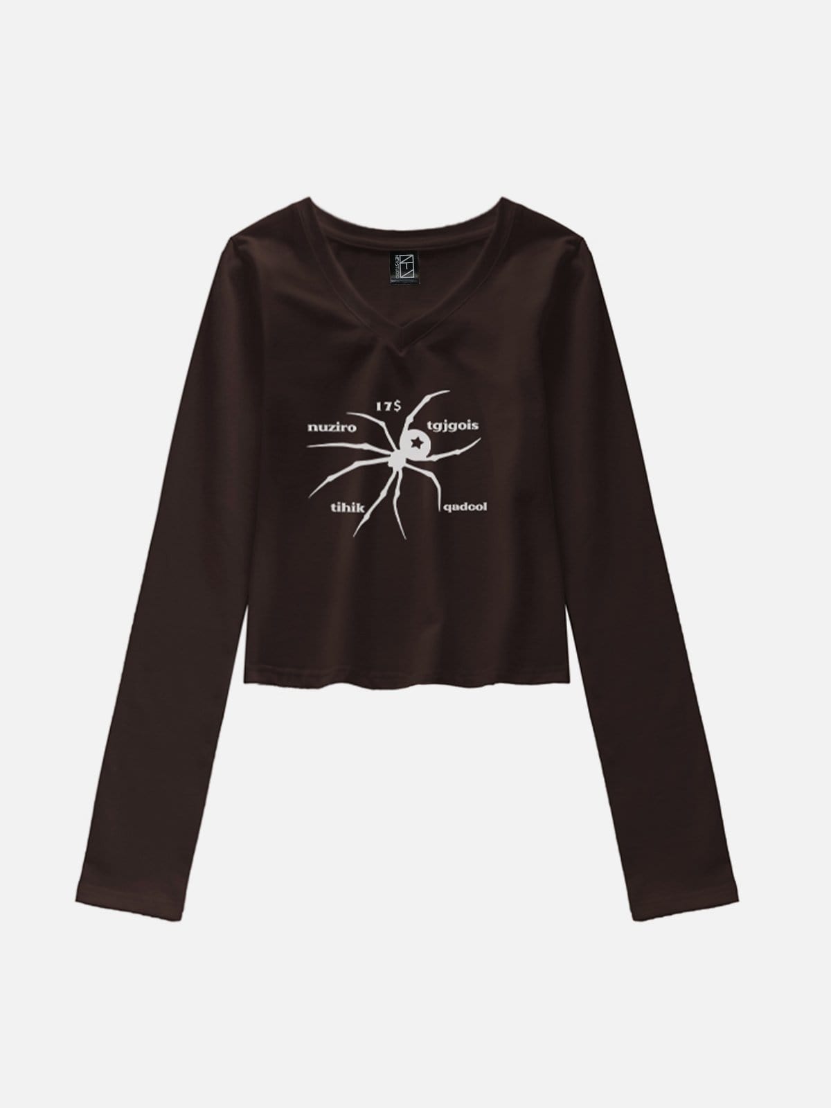 NEV Spider Letter Print Long Sleeve Tee