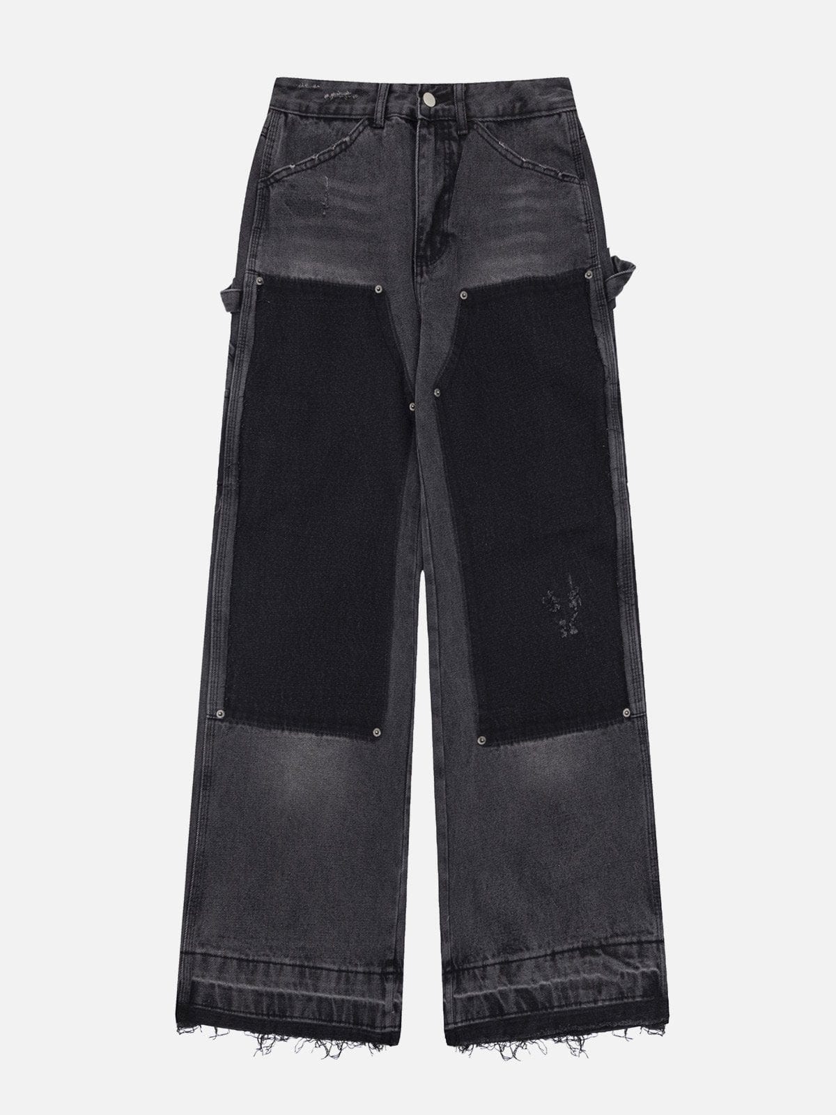 NEV Irregular Raw Edge Splicing Jeans