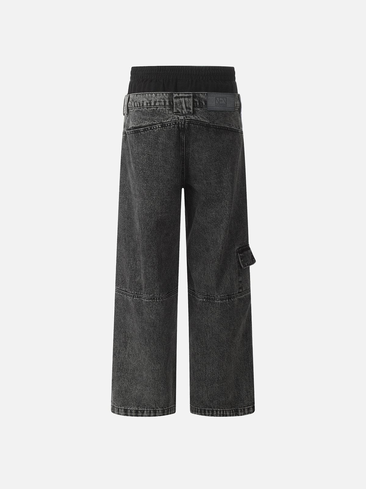 NEV Two Layer Washed Loose Jeans