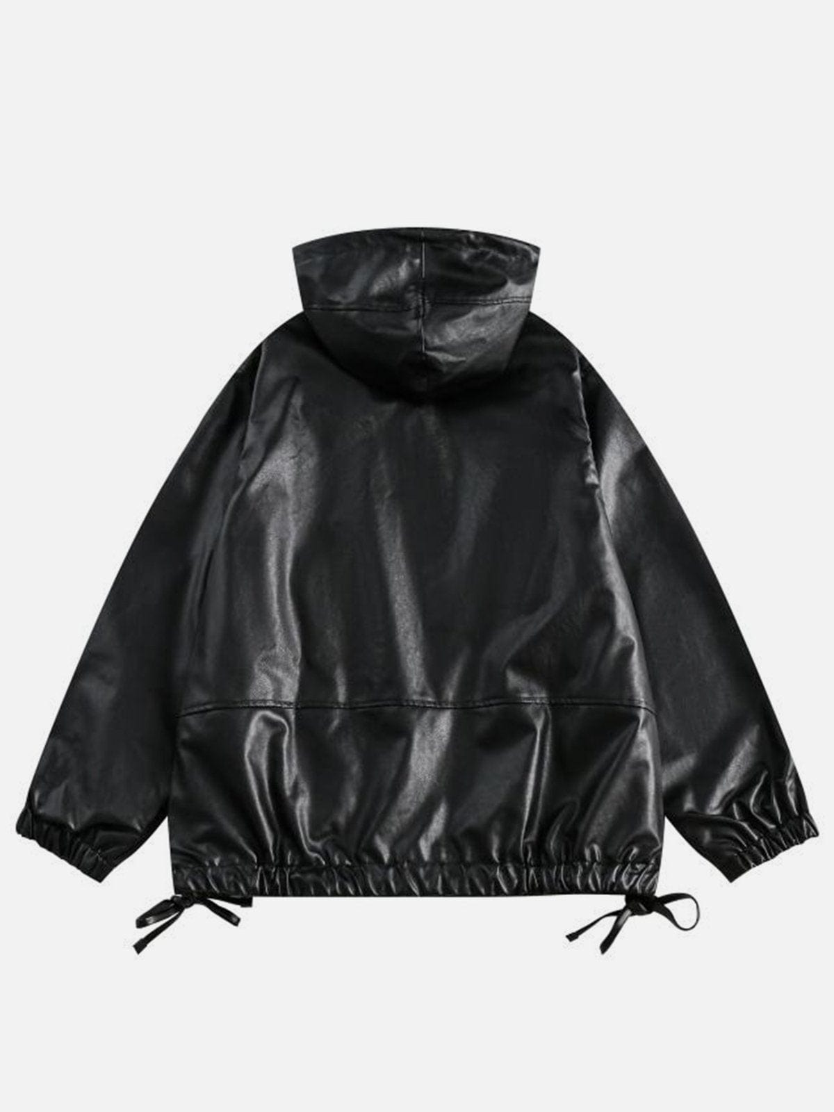NEV Streetwear Hooded Leather Jacket