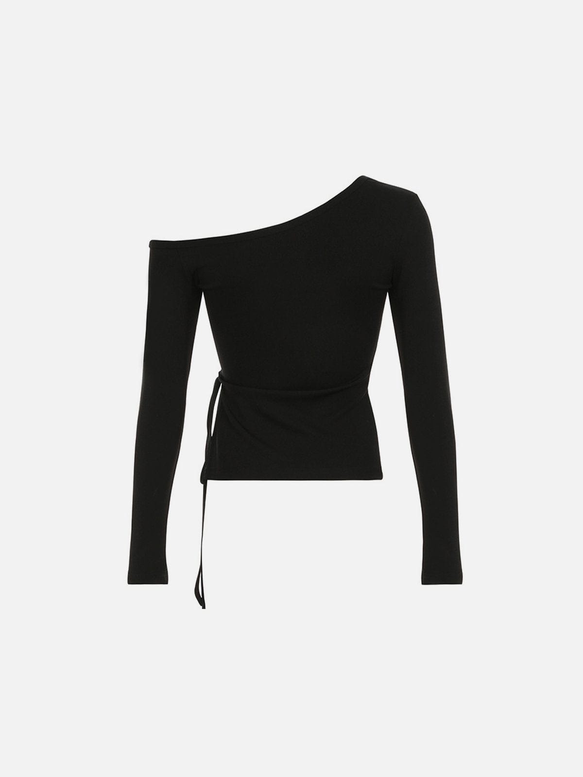 NEV Slant Shoulder Long Sleeve Tee