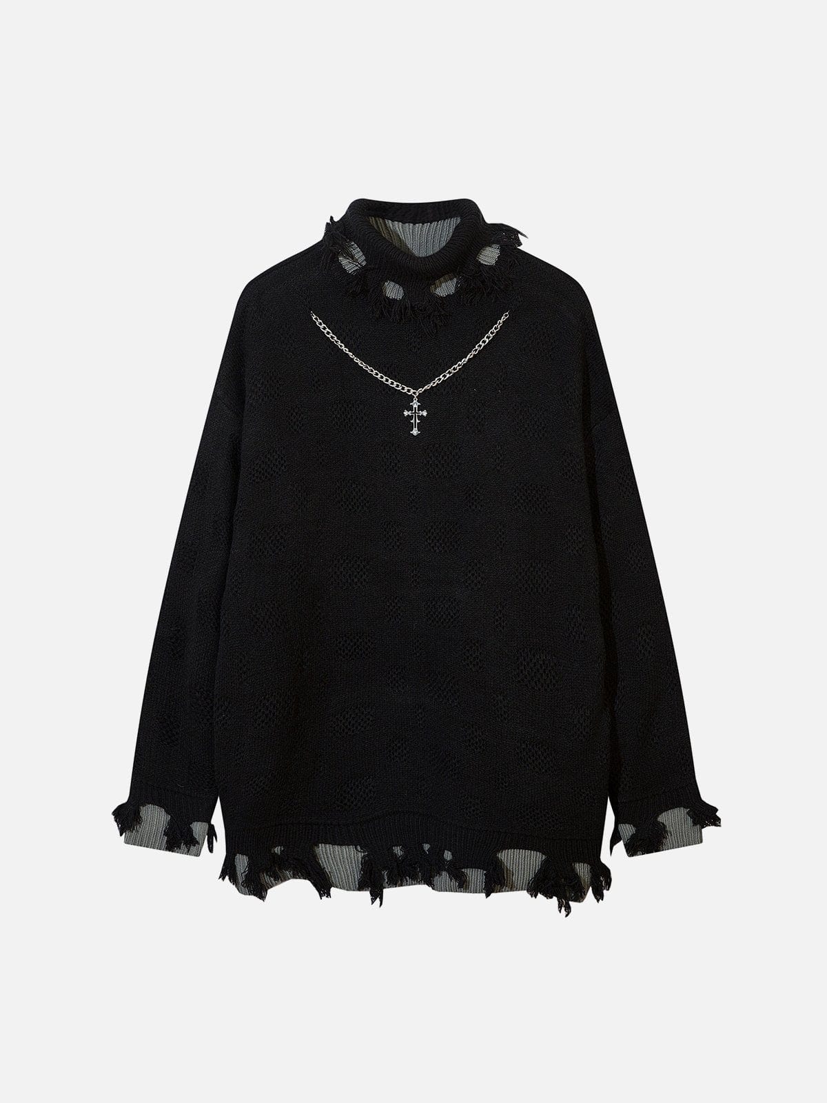 NEV Vintage Cross Necklace Sweater