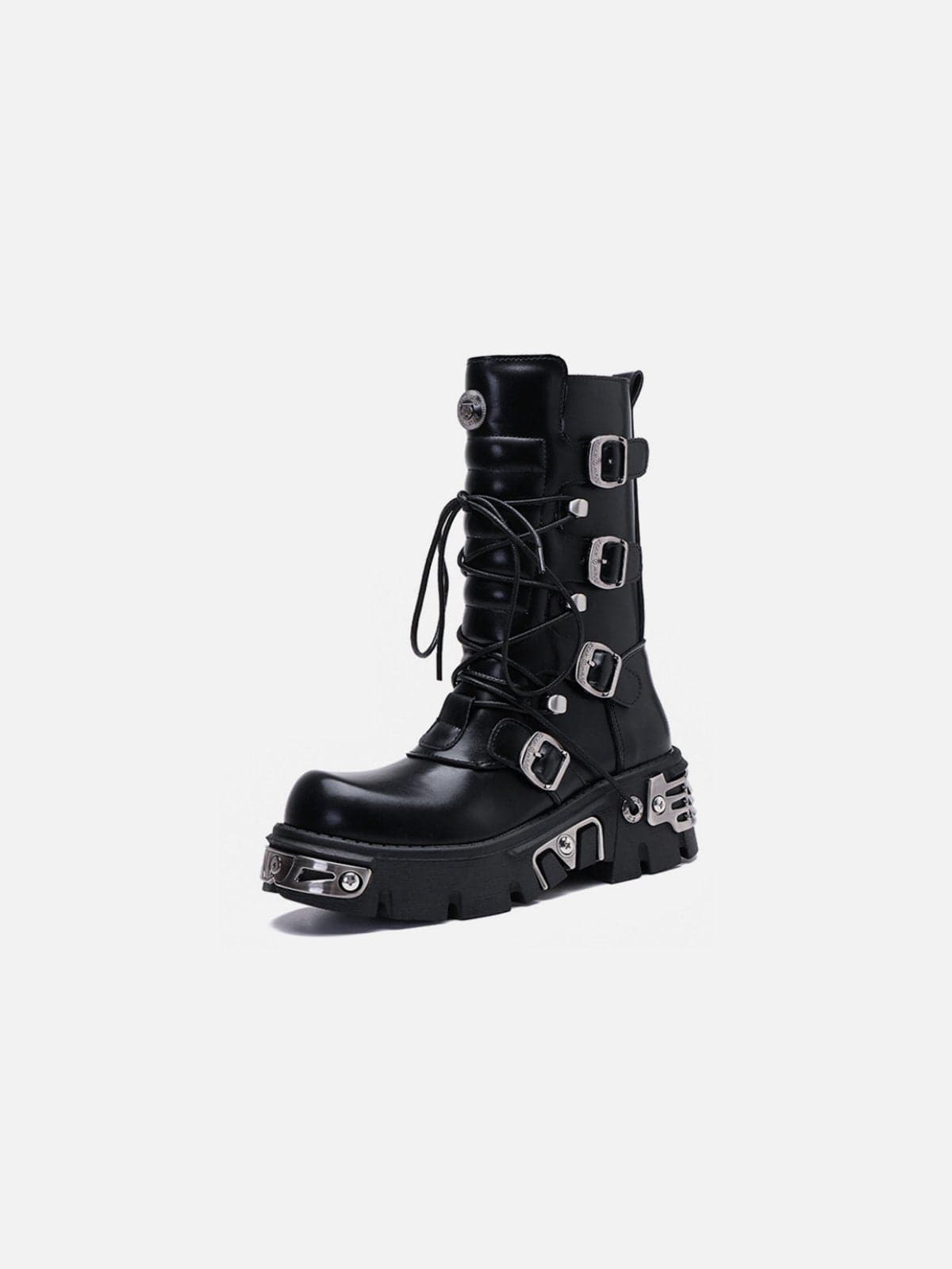 NEV Punk Metal Buckle Knight Boots