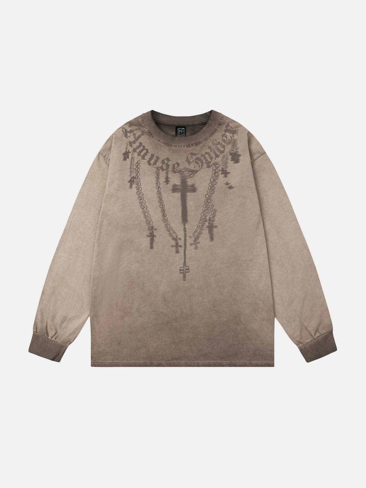 NEV Crucifix Print Washed Sweatshirt