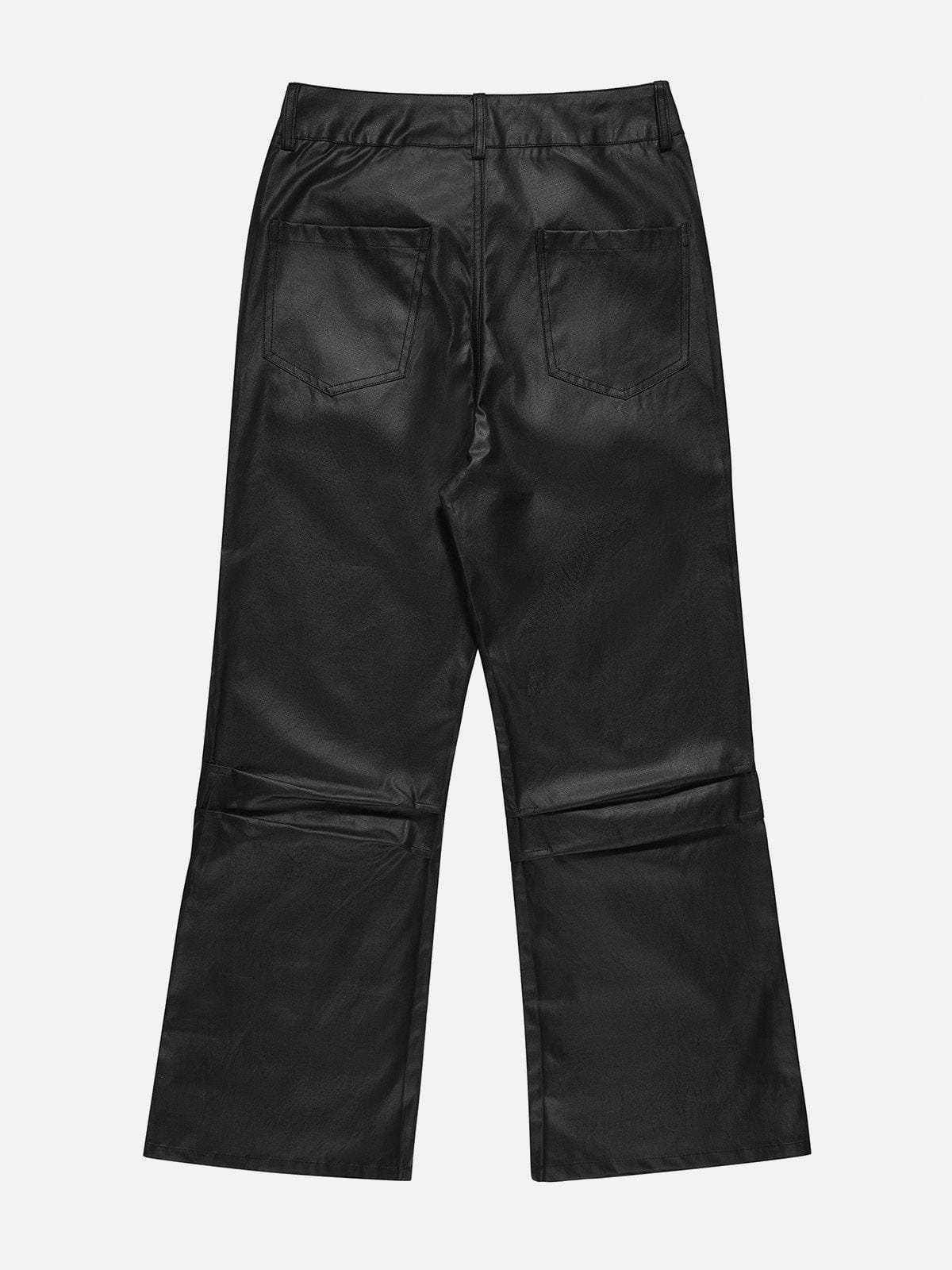 NEV Pleated Bootcut Faux Leather Pants