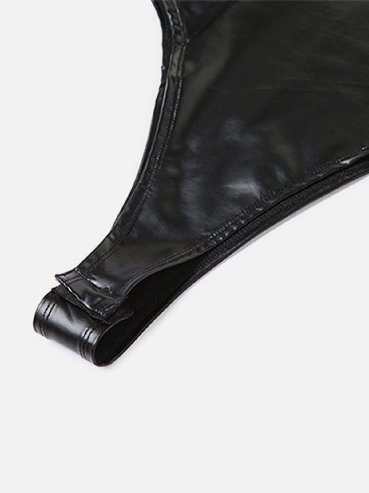 NEV Faux Leather Solid Color Slim Fit Bodysuit