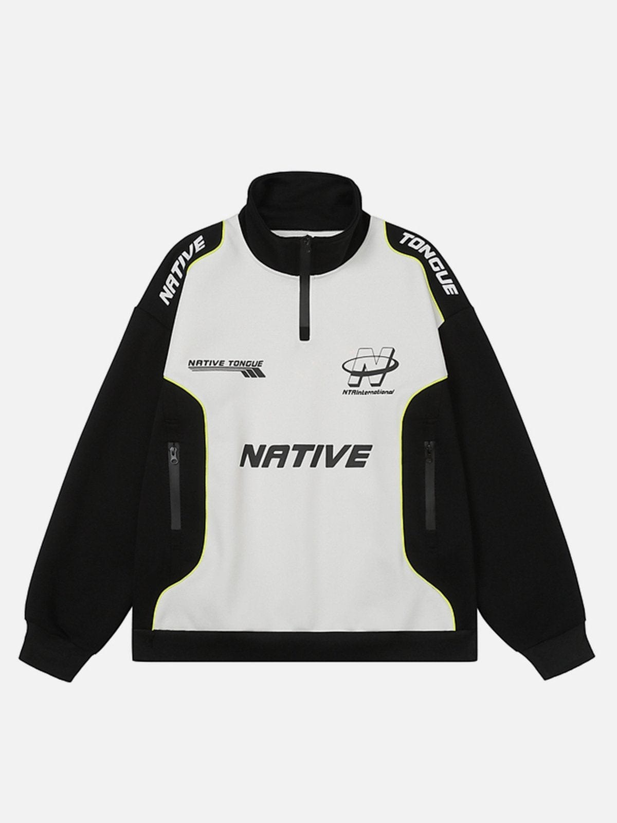 NEV Printed Color Block Racing Sweatshirt