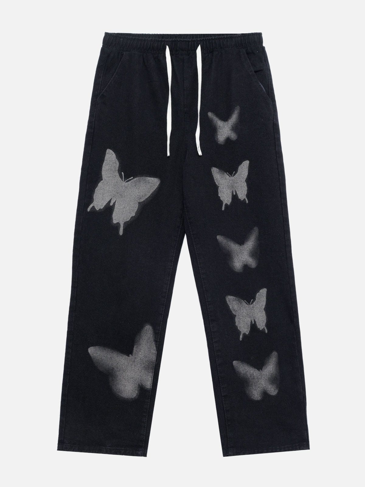 NEV Butterfly Print Elastic Waistband Jeans