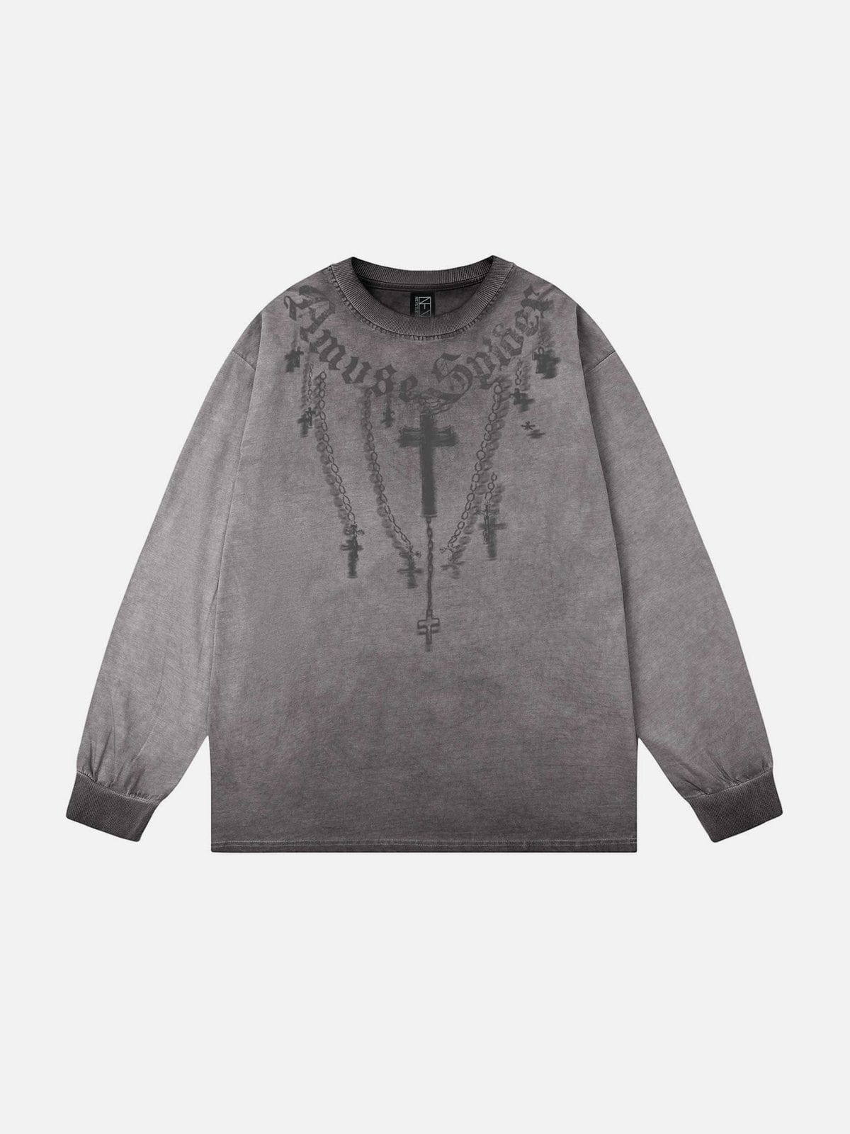 NEV Crucifix Print Washed Sweatshirt