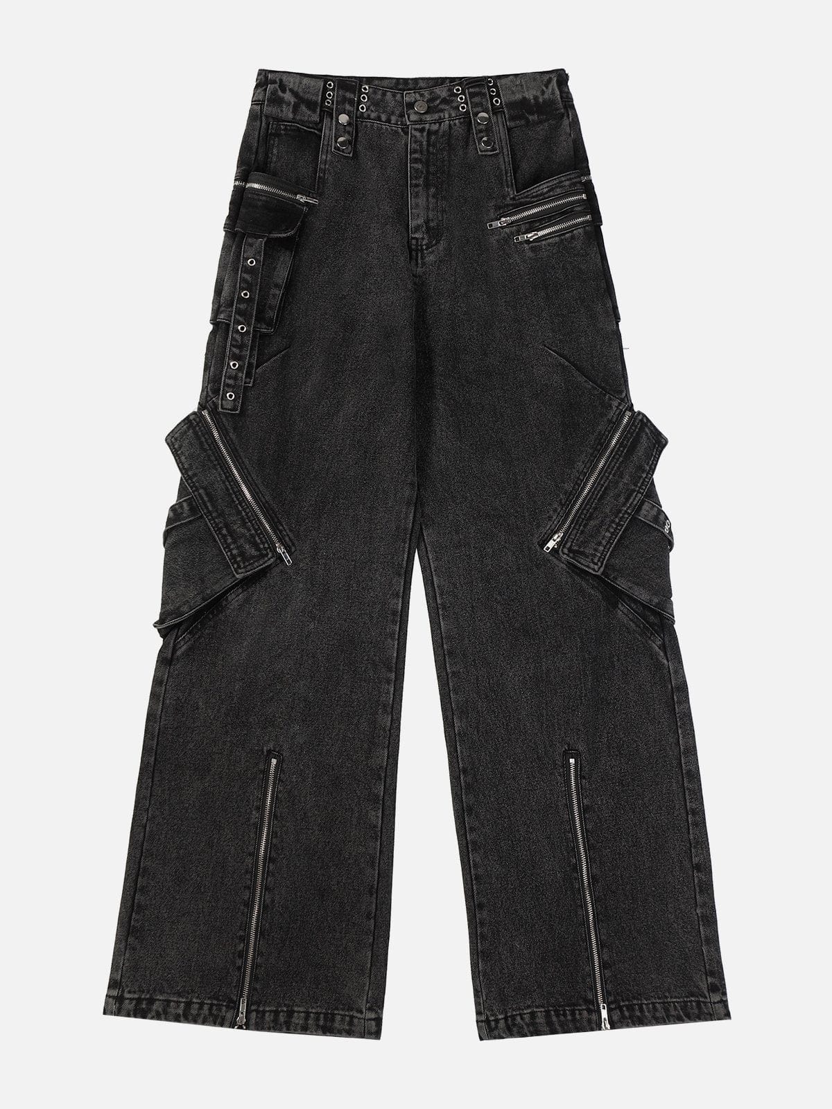 NEV Multi-Zip Perforated Jeans