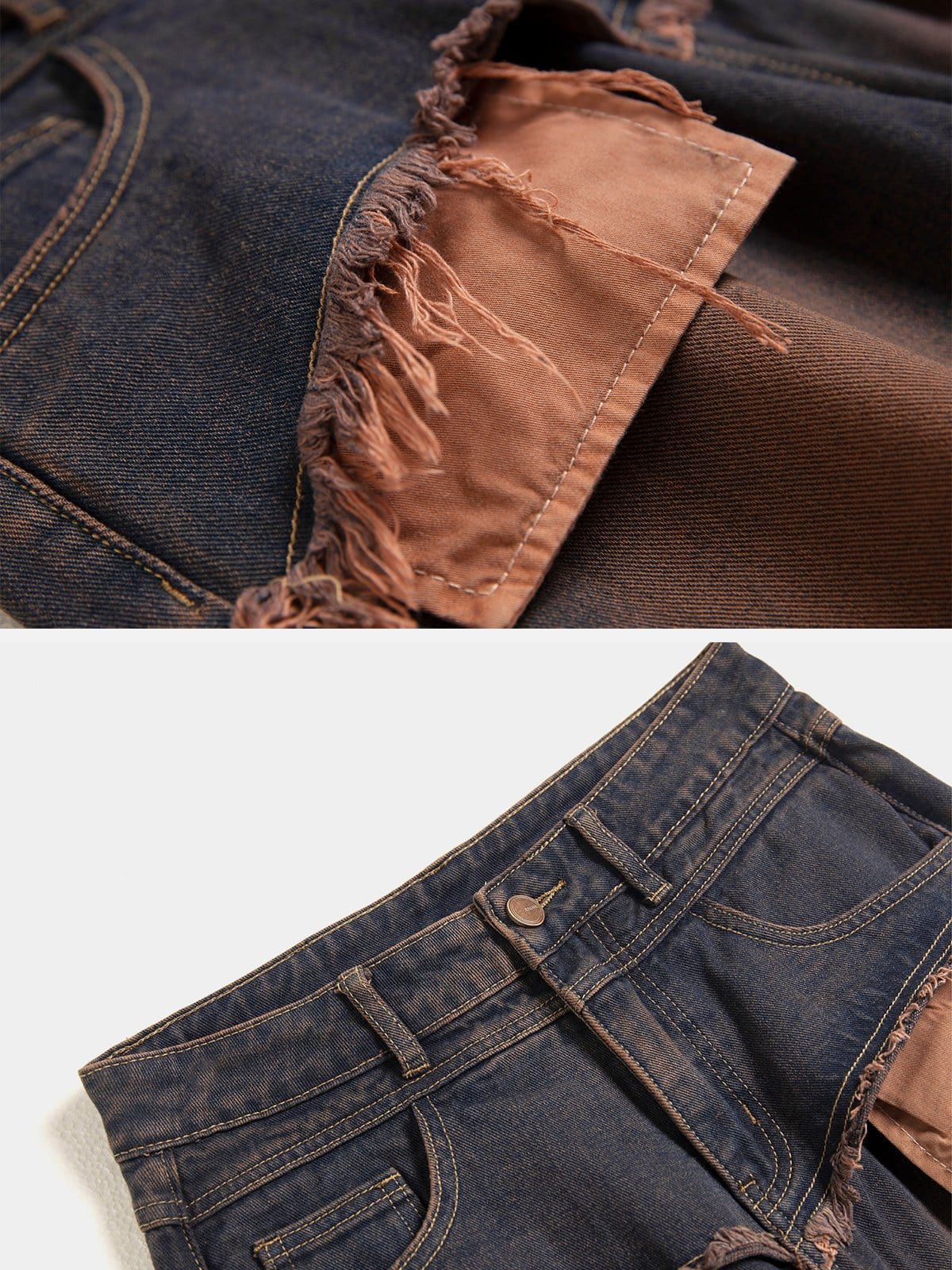 NEV Fringe Distressed Jeans