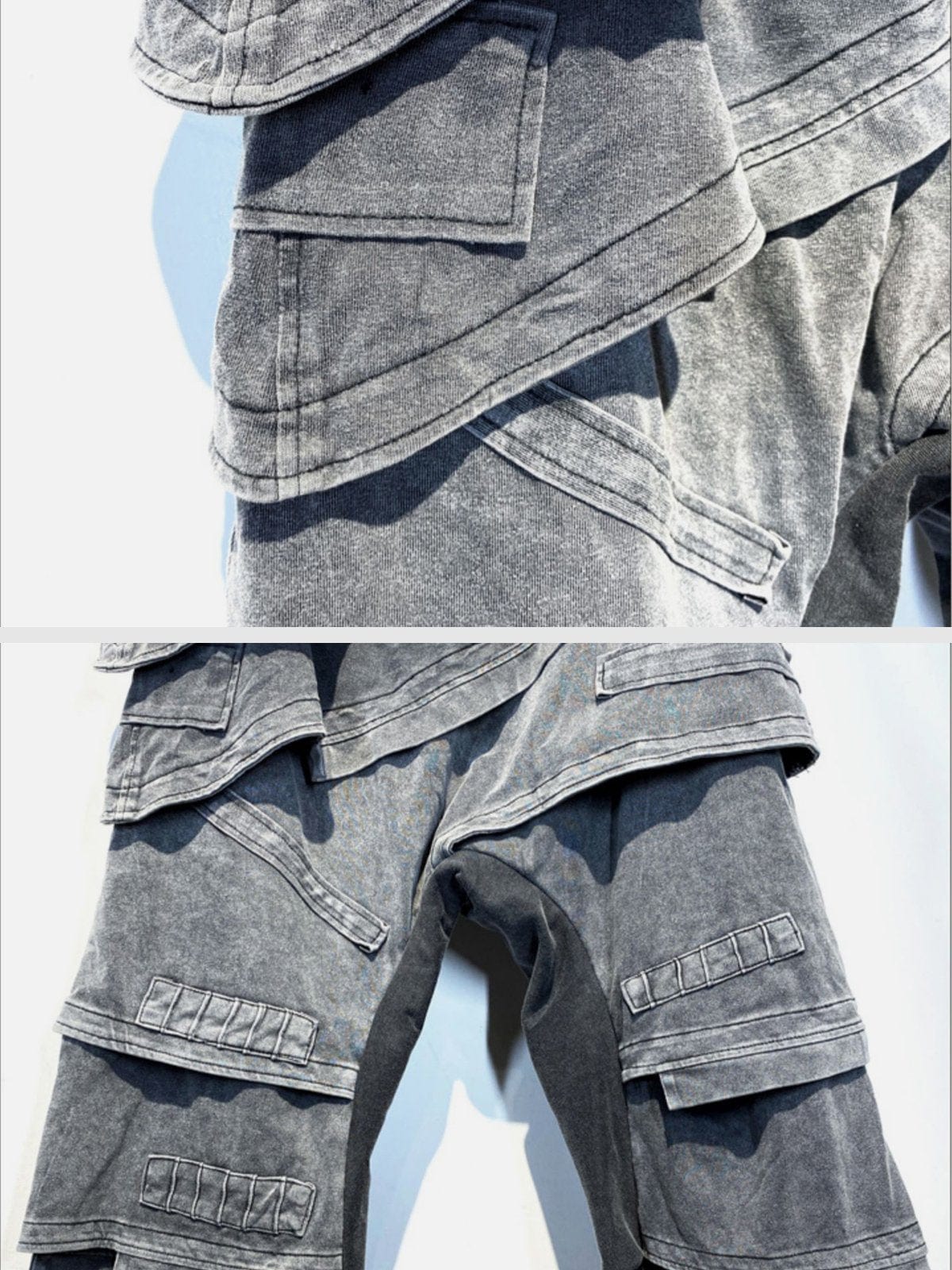 [Advanced Series] Multi Wrinkle Patchwork Shorts