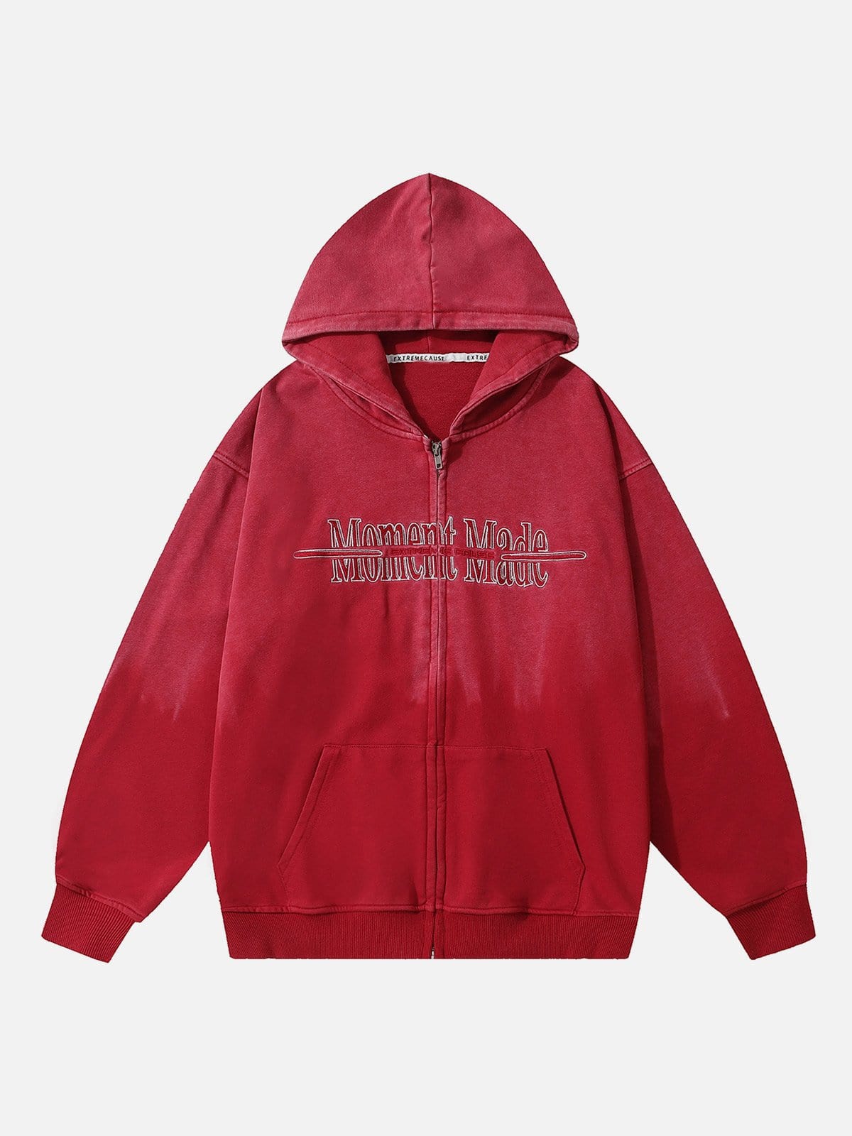 NEV Washed Letter Embroidery Hoodie