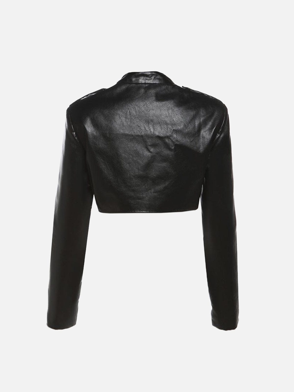 NEV Round Neck Leather Jacket