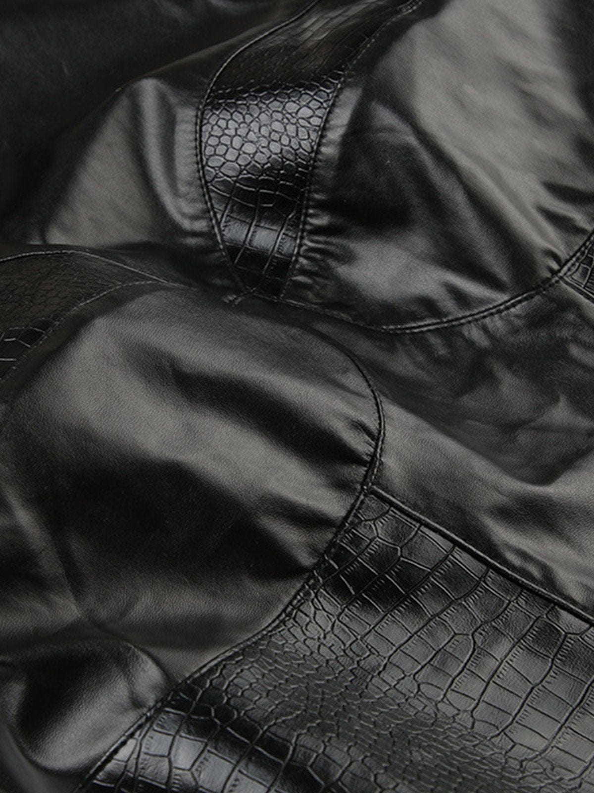 NEV Patchwork Faux Leather Bodysuit