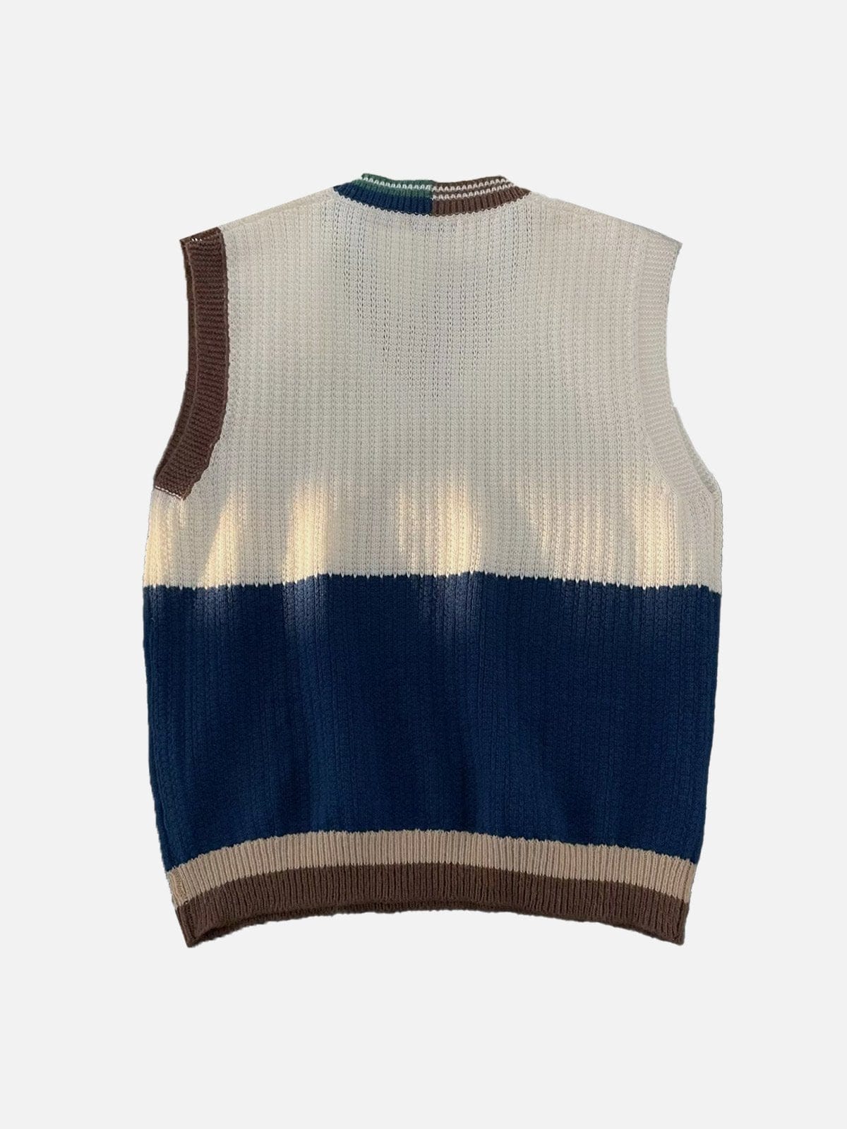 NEV Irregular Contrasting Color Splicing Sweater Vest