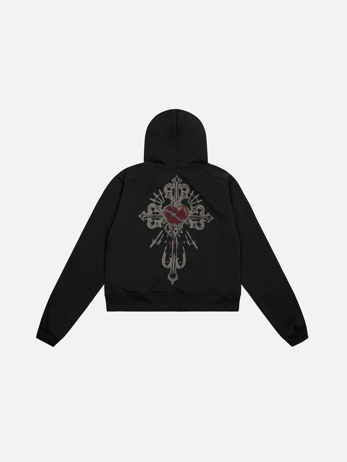 NEV Heart Crucifix Print Hoodie