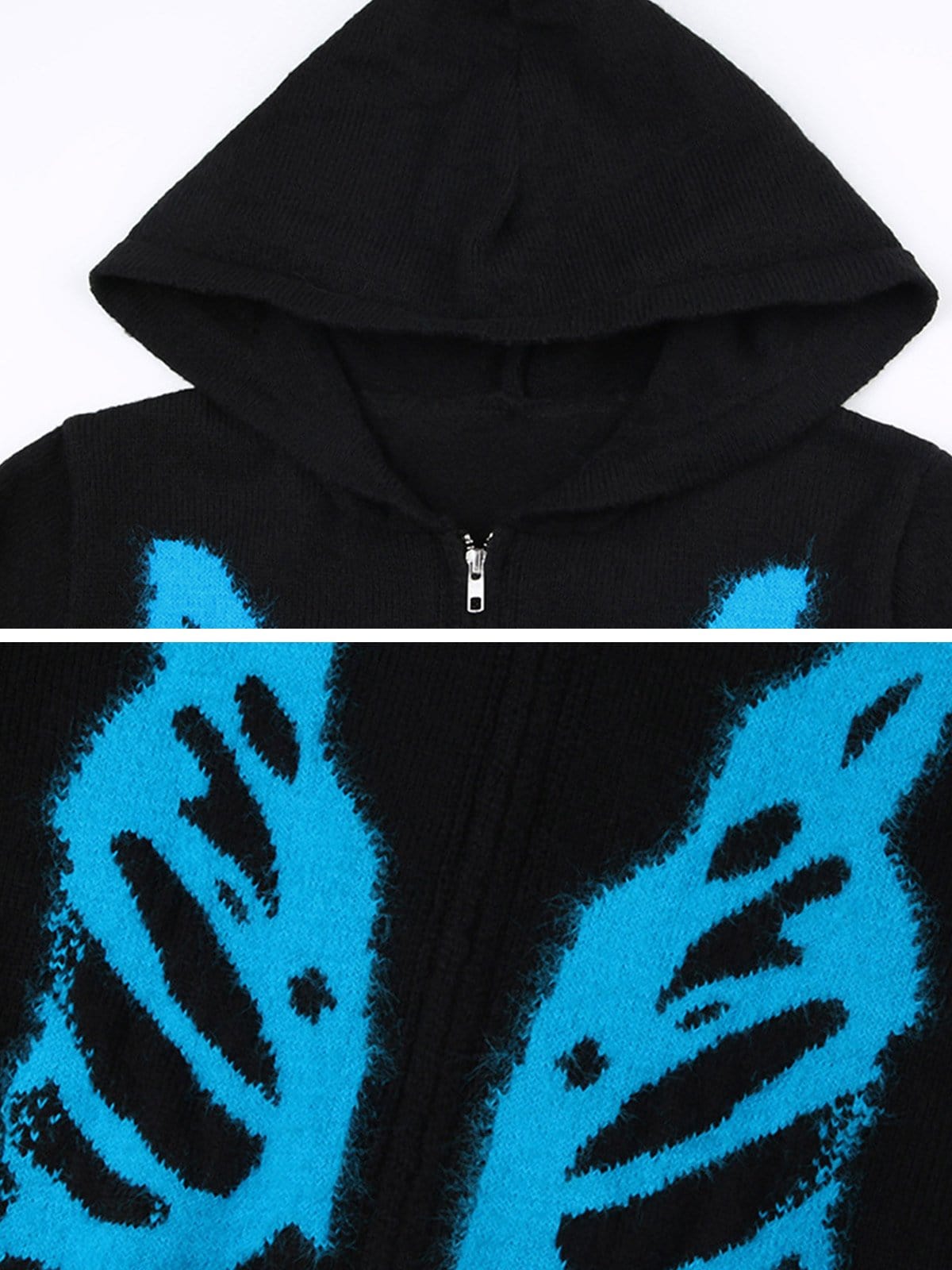 NEV Butterfly Jacquard Cropped Hoodie