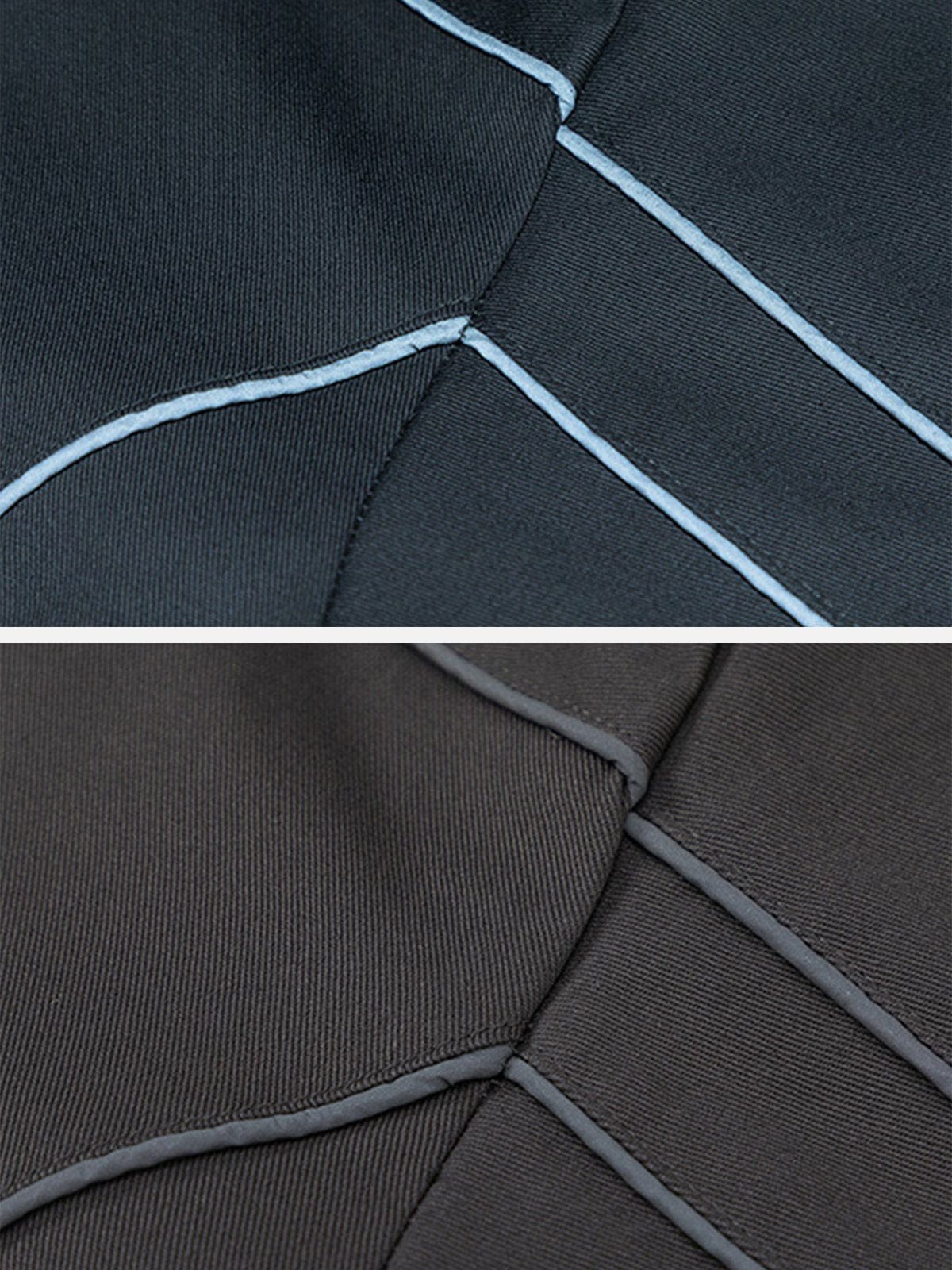 NEV Solid Color Reflective Stripe Jacket