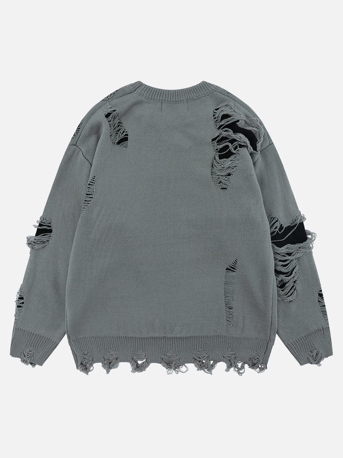 NEV Fake Two Ripped Hole Sweater