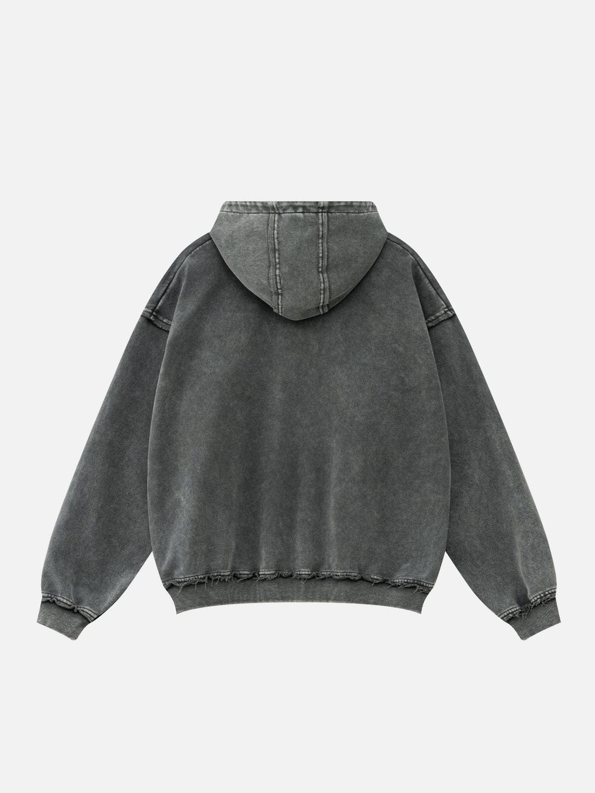 NEV Basic Washed Embroidery Hoodie