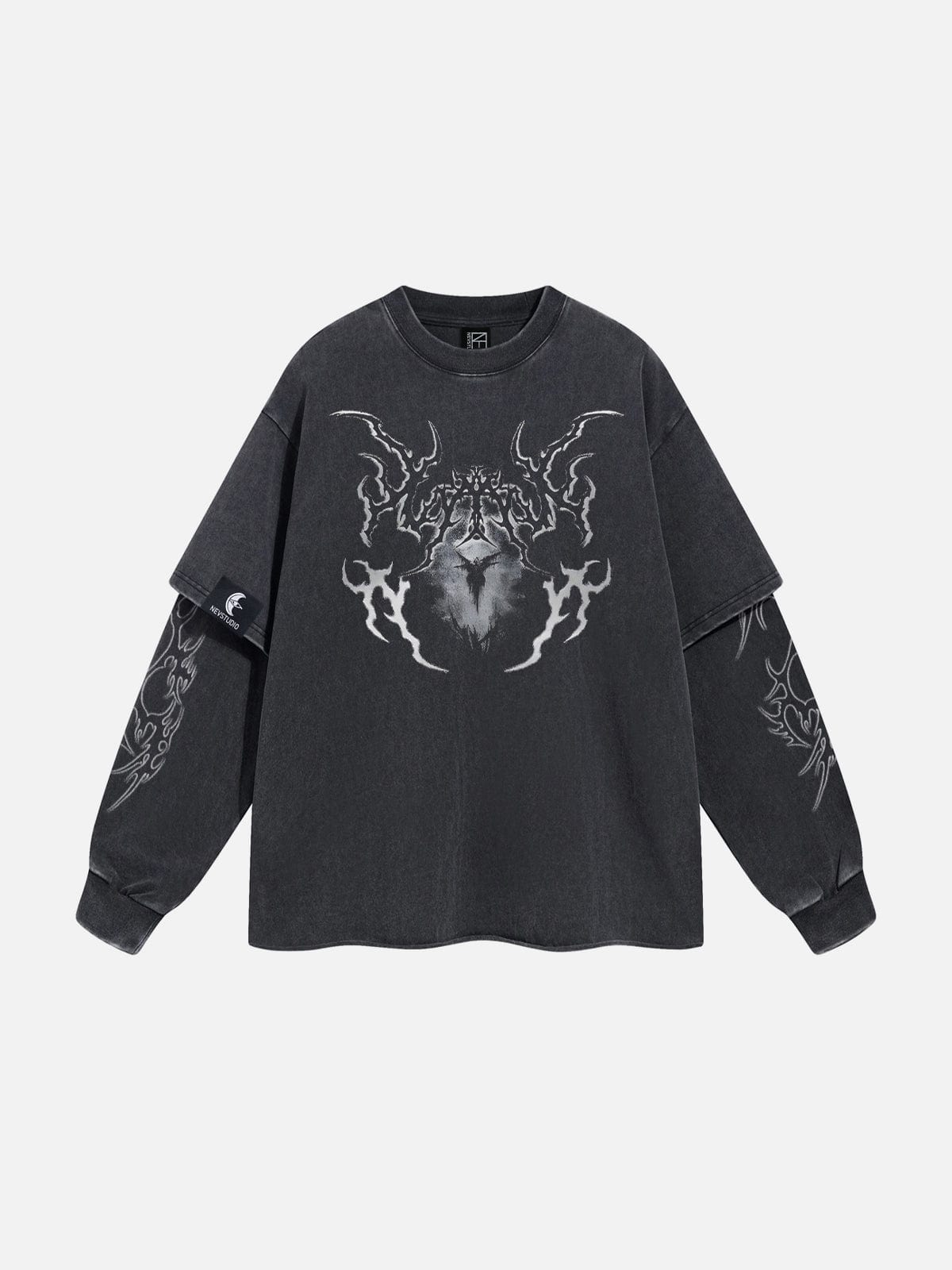 NEV Thorny Print Washed Long Sleeve Tee