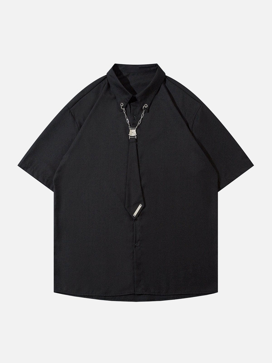 NEV Detachable Tie Short Sleeve Shirt – nevstudio