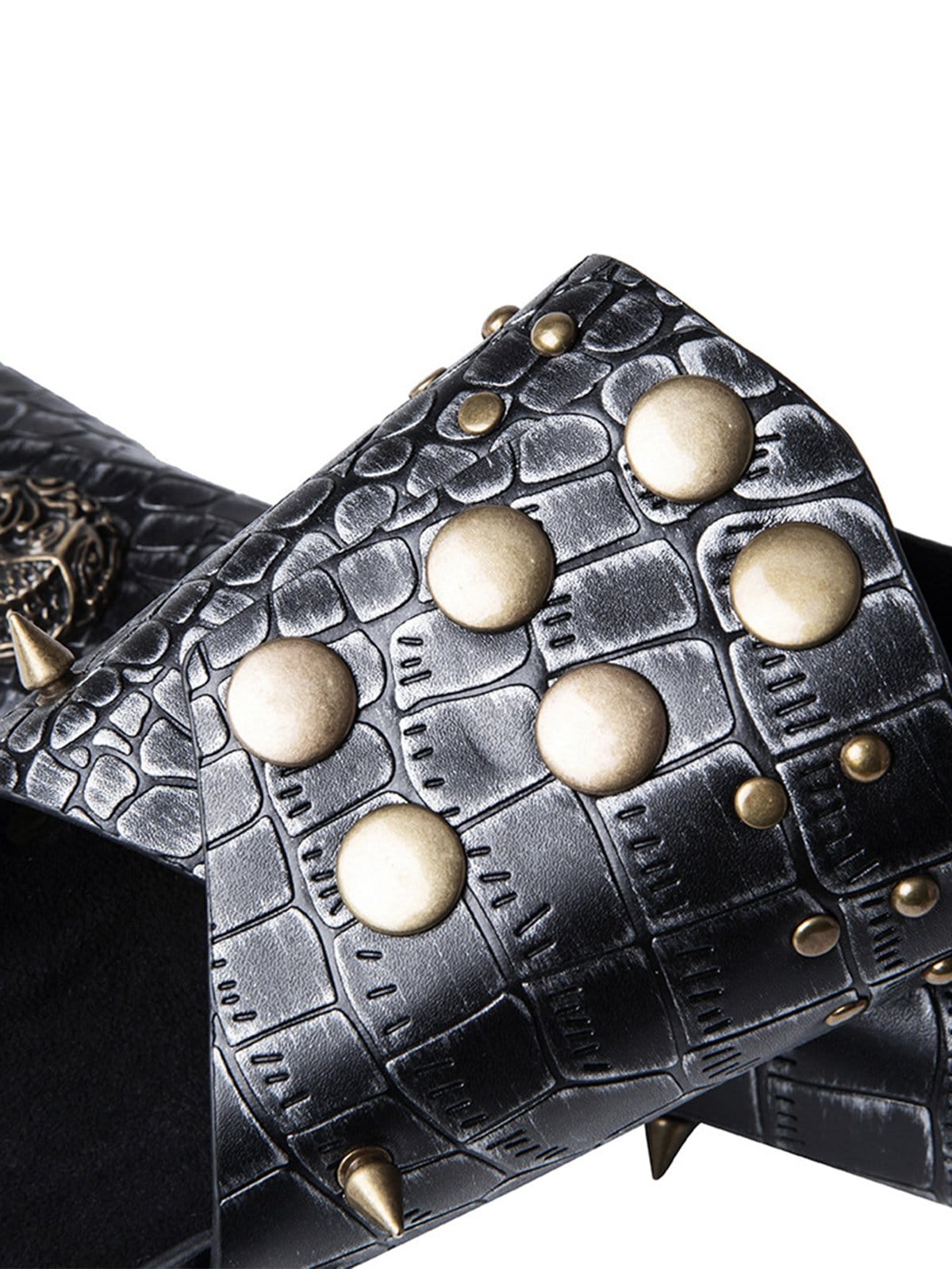 NEV Metal Rivets PU Leather Gloves