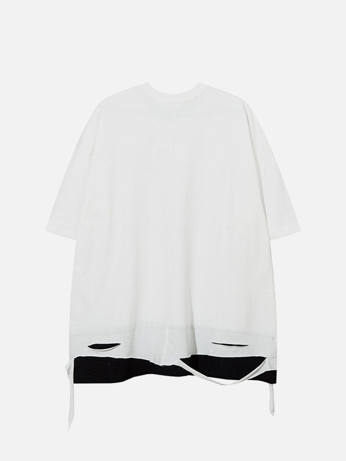 NEV Broken Hole Fake Two Pieces Tee